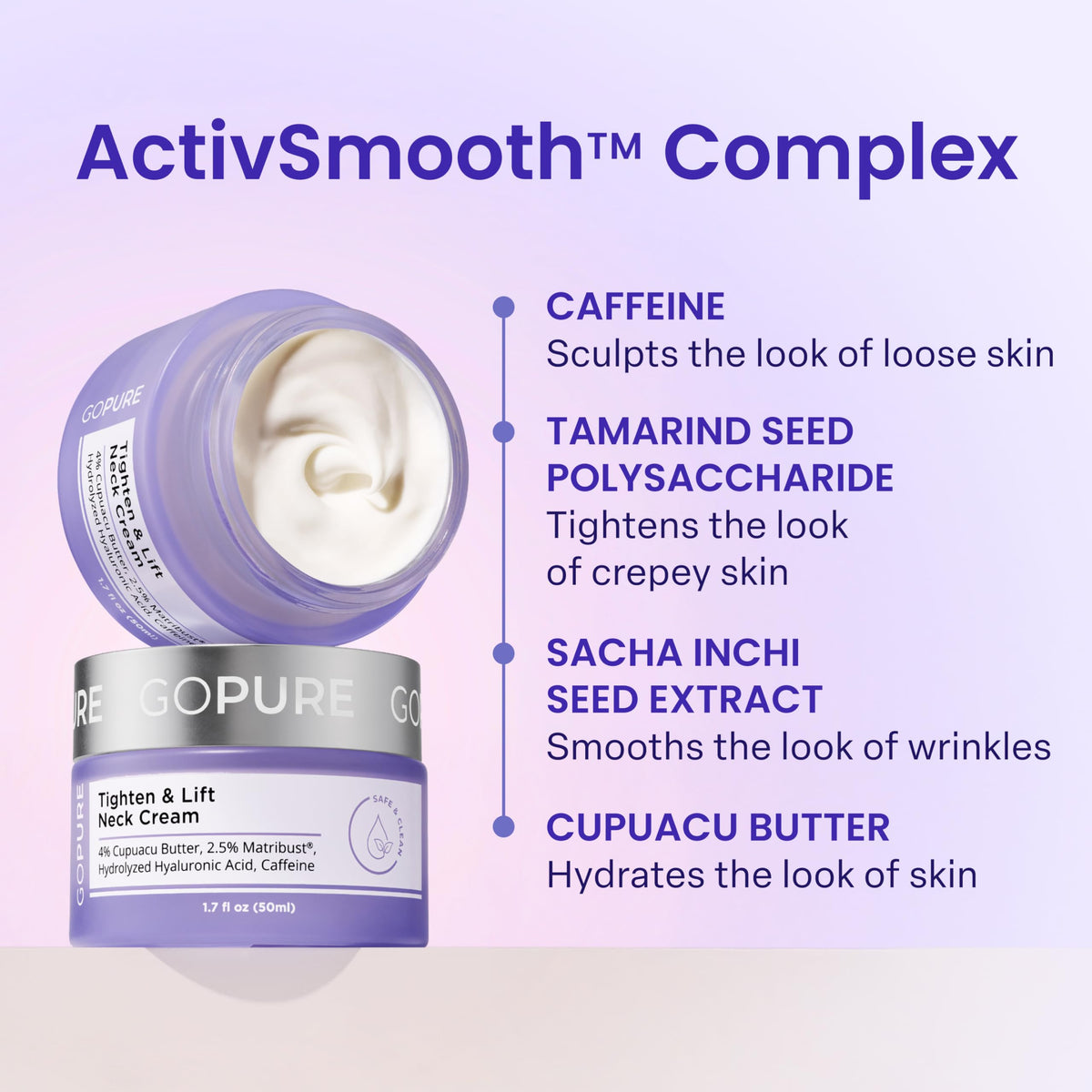 goPure Tighten & Lift Neck & Chest Moisturizer Cream for Visibly Firming, Tightening and Lifting Wrinkles & Crepey Skin, 1.7oz 🍁 All In One Marketplace Canada