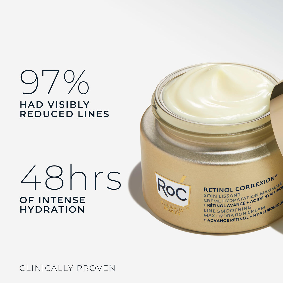 RoC Retinol Correxion Max Daily Hydration Anti-Aging Face Moisturizer with Hyaluronic Acid, Oil Free Skin Care Cream for Fine Lines, Dark Spots, Post-Acne Scars, 50ml, with Retinol Eye Cream Packette 🍁 All In One Marketplace Canada
