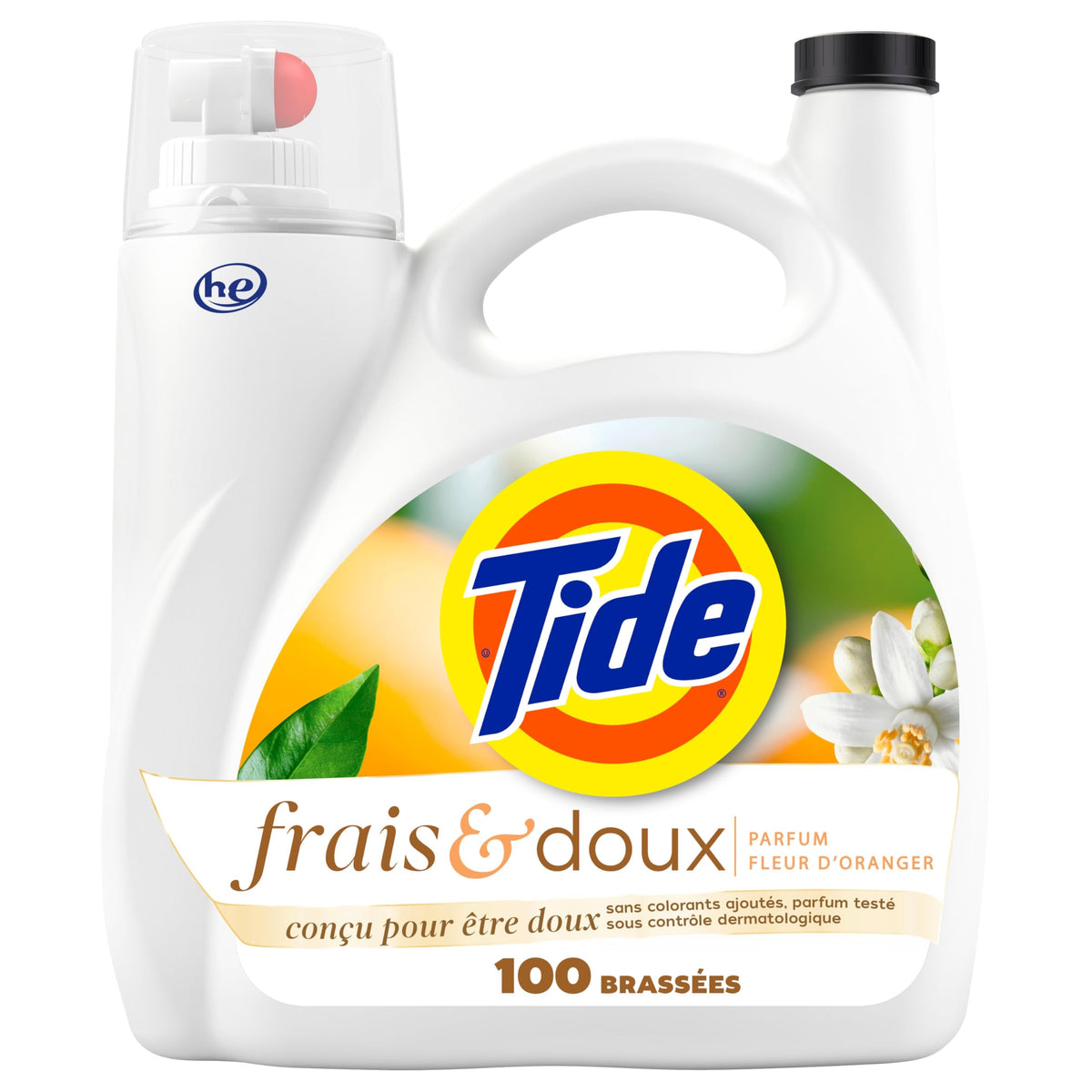Tide Fresh & Gentle liquid laundry detergent, 100 Loads, Orange Blossom Scent, Gentle laundry soap with nature inspired freshness, 3.9 L 🍁 All In One Marketplace Canada