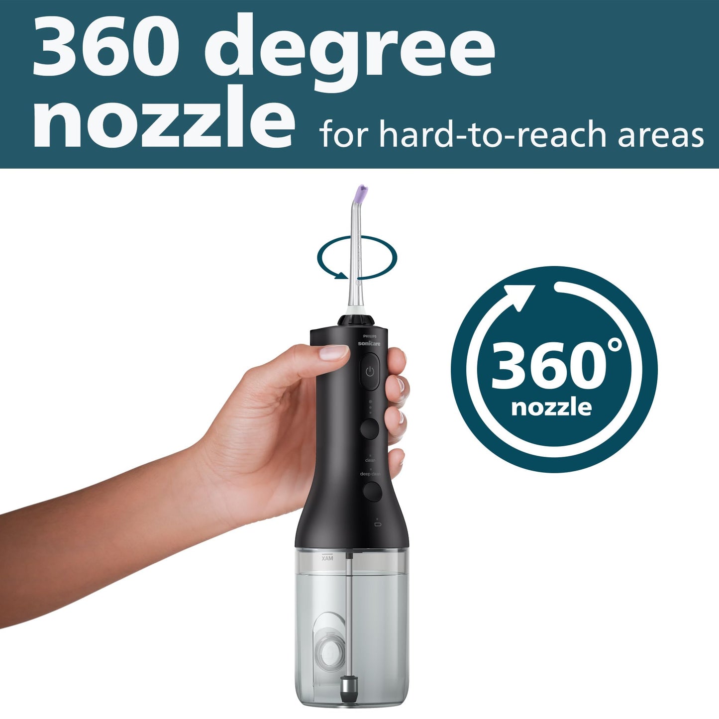 Philips Sonicare Power Flosser 3000 Cordless, Oral Irrigator Quad Stream technology and whisper quiet, Black, HX3826/23 🍁 All In One Marketplace Canada