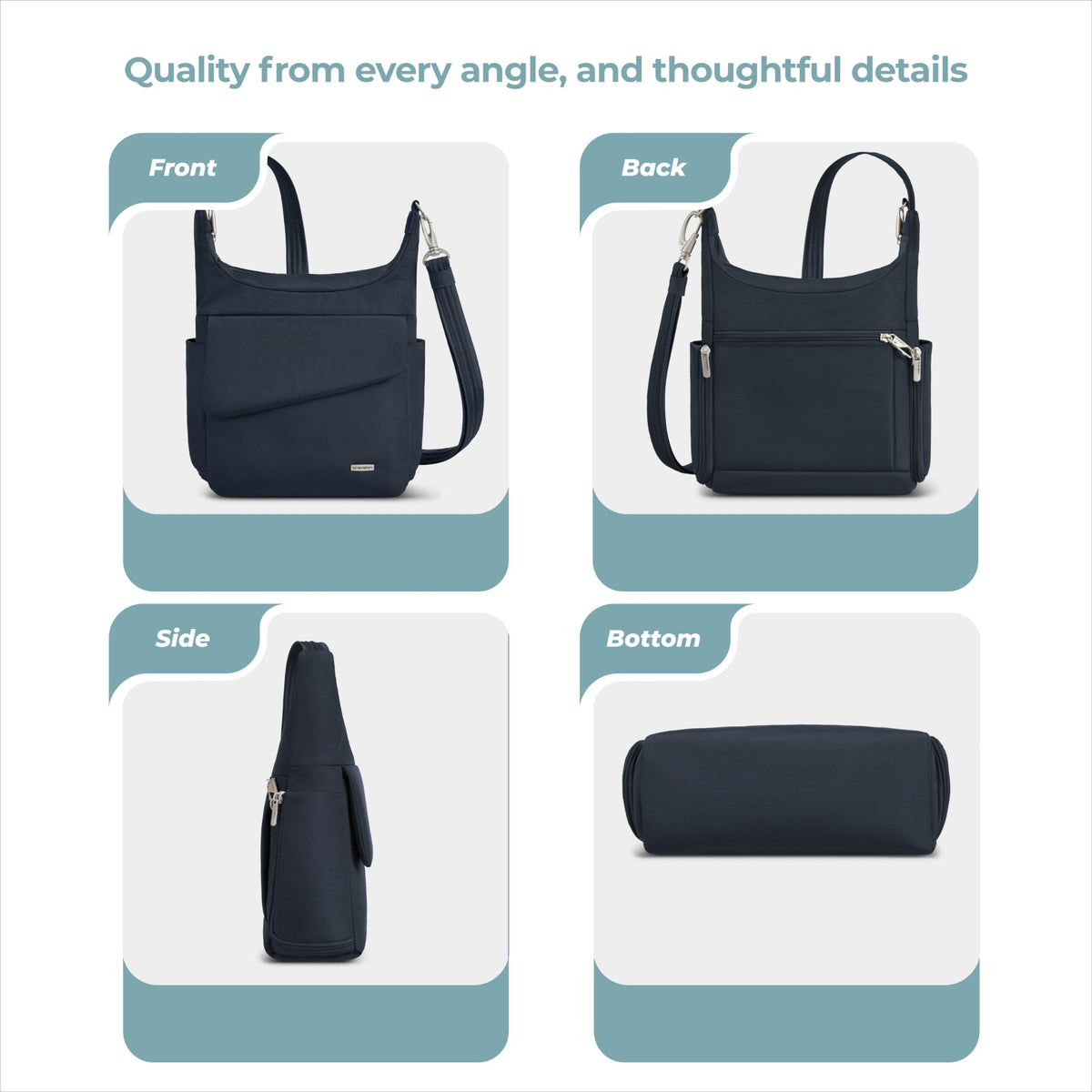 Travelon Anti-Theft Classic Messenger Bag, One Size, Midnight 🍁 All In One Marketplace Canada