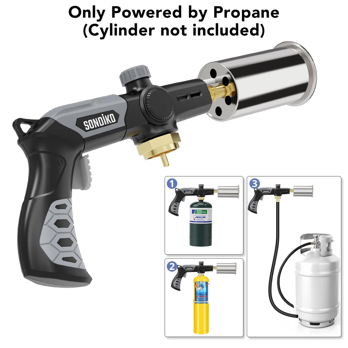 Sondiko Powerful Propane Torch L8010, Gas Welding Equipment,Propane Torch Head with Igniter, Blow Torch, Campfire Starter, Adjustable Flamethrower Gun for BBQ and Baking(Propane Tank NOT Included) 🍁 All In One Marketplace Canada