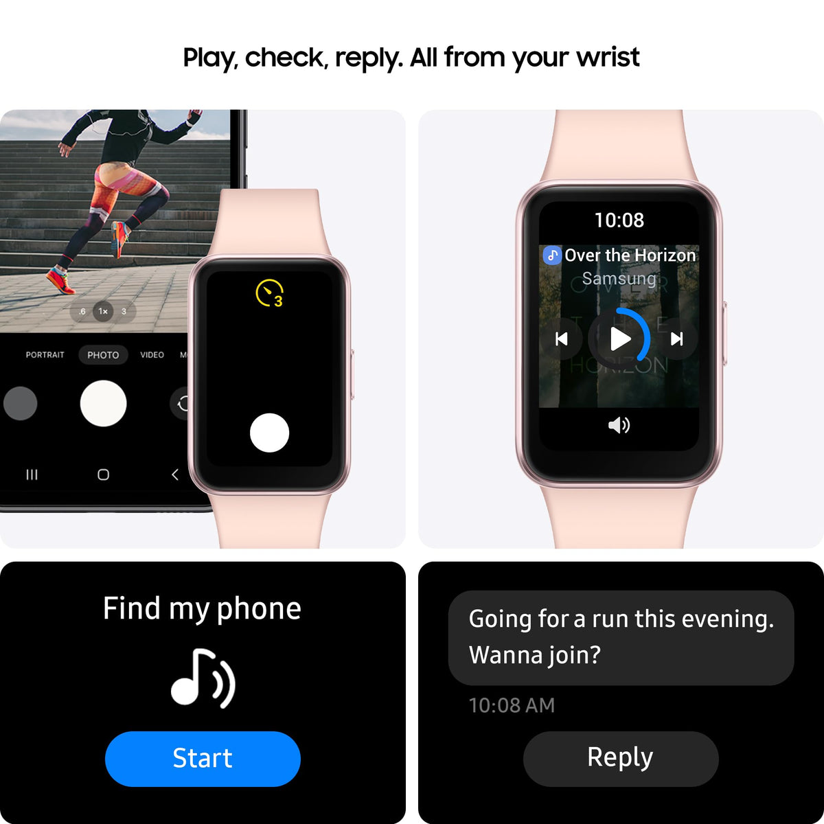 Samsung Galaxy Fit3, 1.6" AMOLED Display, 13 Days Battery Charge, Sleep Monitoring, Fall Detection - Pink Gold (CAD Version & Warranty) 🍁 All In One Marketplace Canada