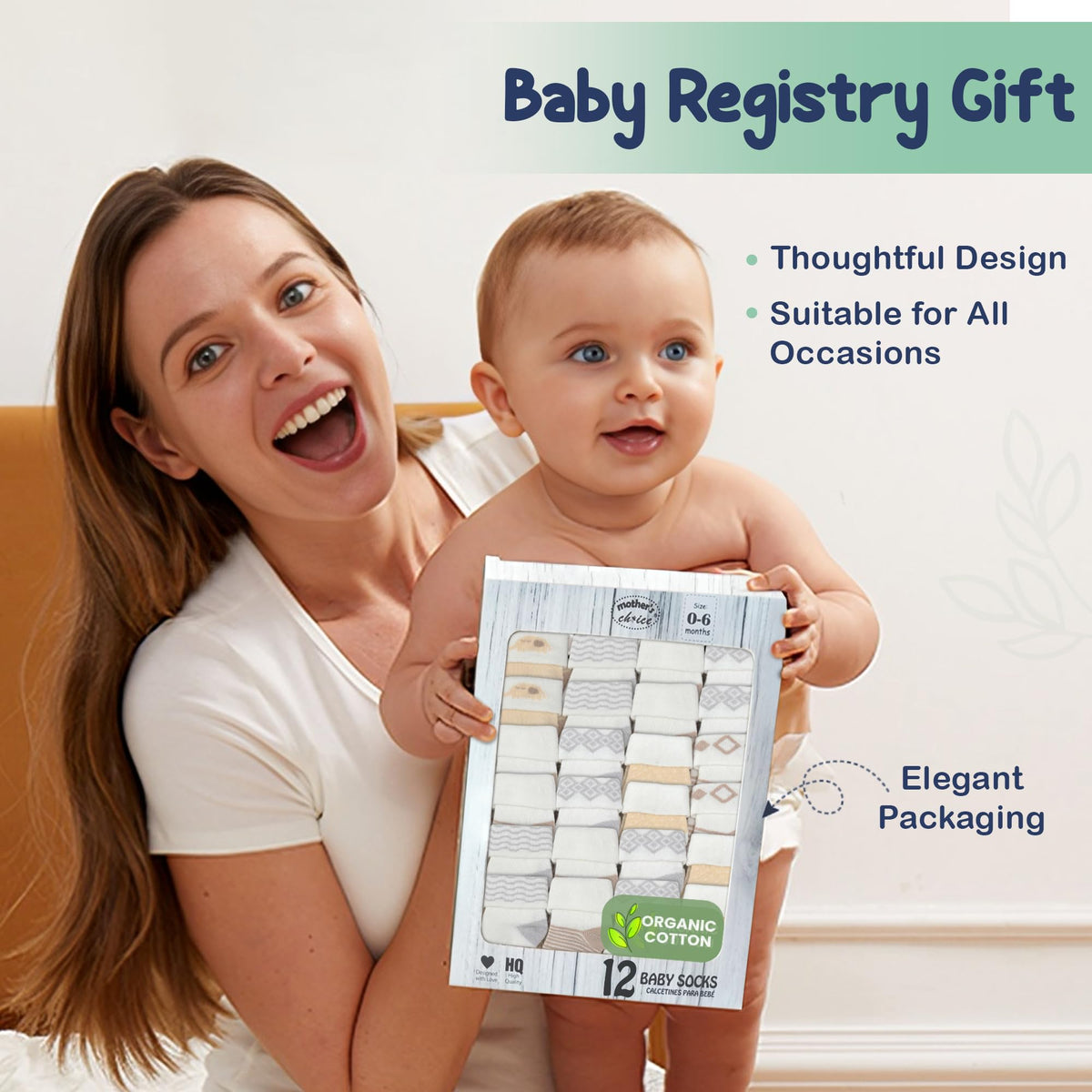 Mother's Choice Organic Cotton Baby Socks 0–6 Months, 12 Pairs Newborn & Infant Socks Soft Hypoallergenic Breathable Gentle On Delicate Skin Stretch Fit Comfortable Daily Essentials For Little Ones 🍁 All In One Marketplace Canada