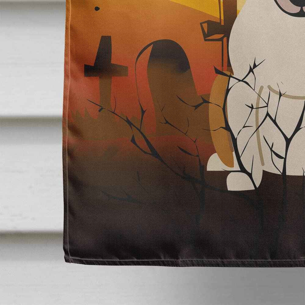 Caroline's Treasures BB4401CHF Halloween Bull Terrier Red White Flag Canvas House Size, Large, Multicolor