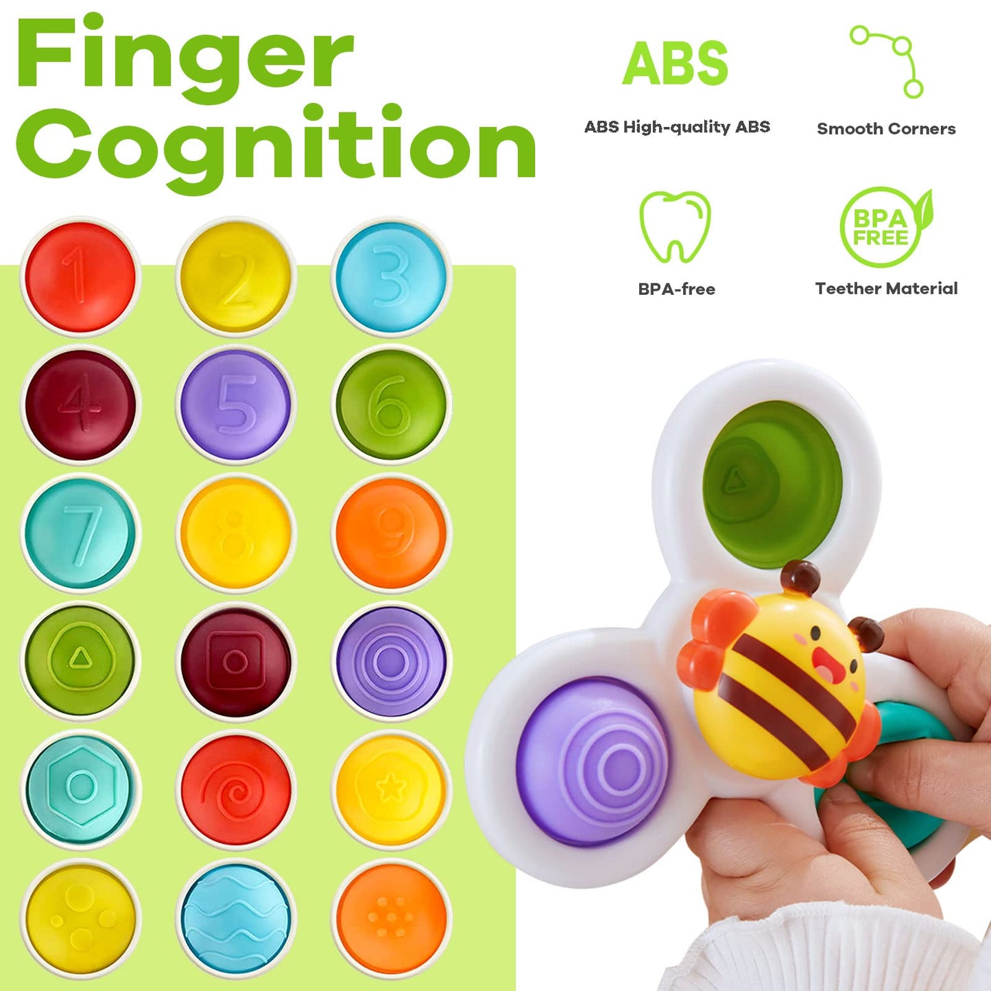Suction Cup Spinner Toys for Baby, Baby Toys Sensory Toys Learning Toys for Toddlers 1-3, Baby Bath Toys for Babies 12-18 Months, 1 2 3 Year Old Girl Boy Gifts Idea (3 Pcs) 🍁 All In One Marketplace Canada