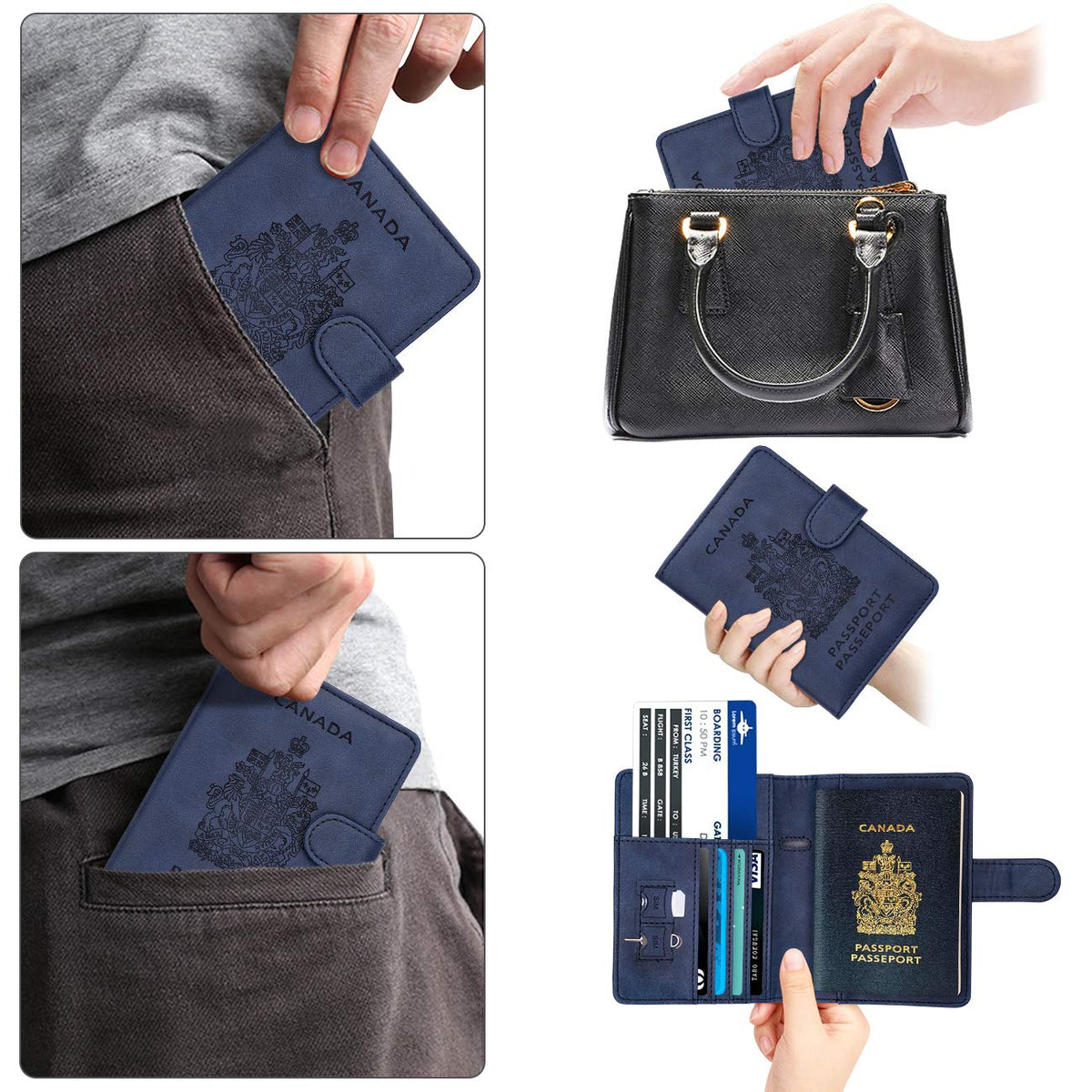 WALNEW RFID Blocking Passport Holder Travel Wallet Cover Case 🍁 All In One Marketplace Canada