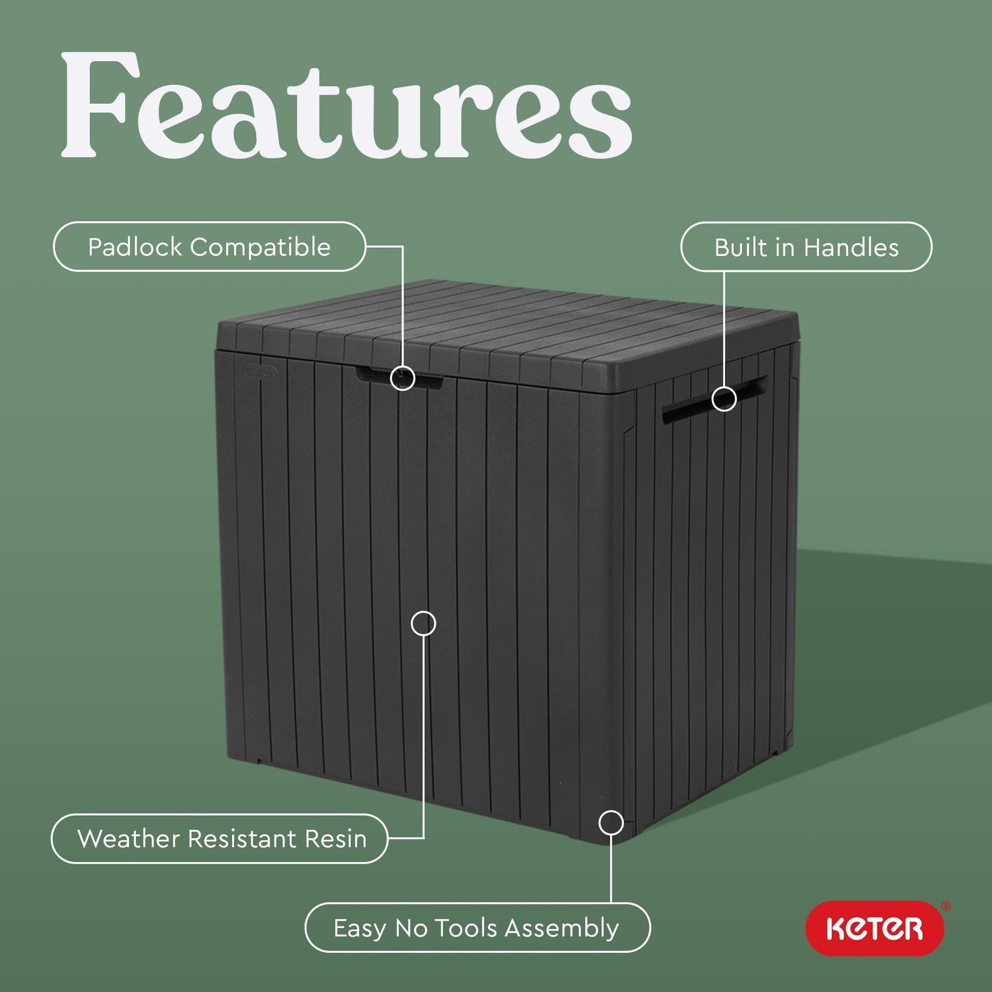 Keter City 30 Gal Outdoor Storage Box and Patio Side Table 🍁 All In One Marketplace Canada