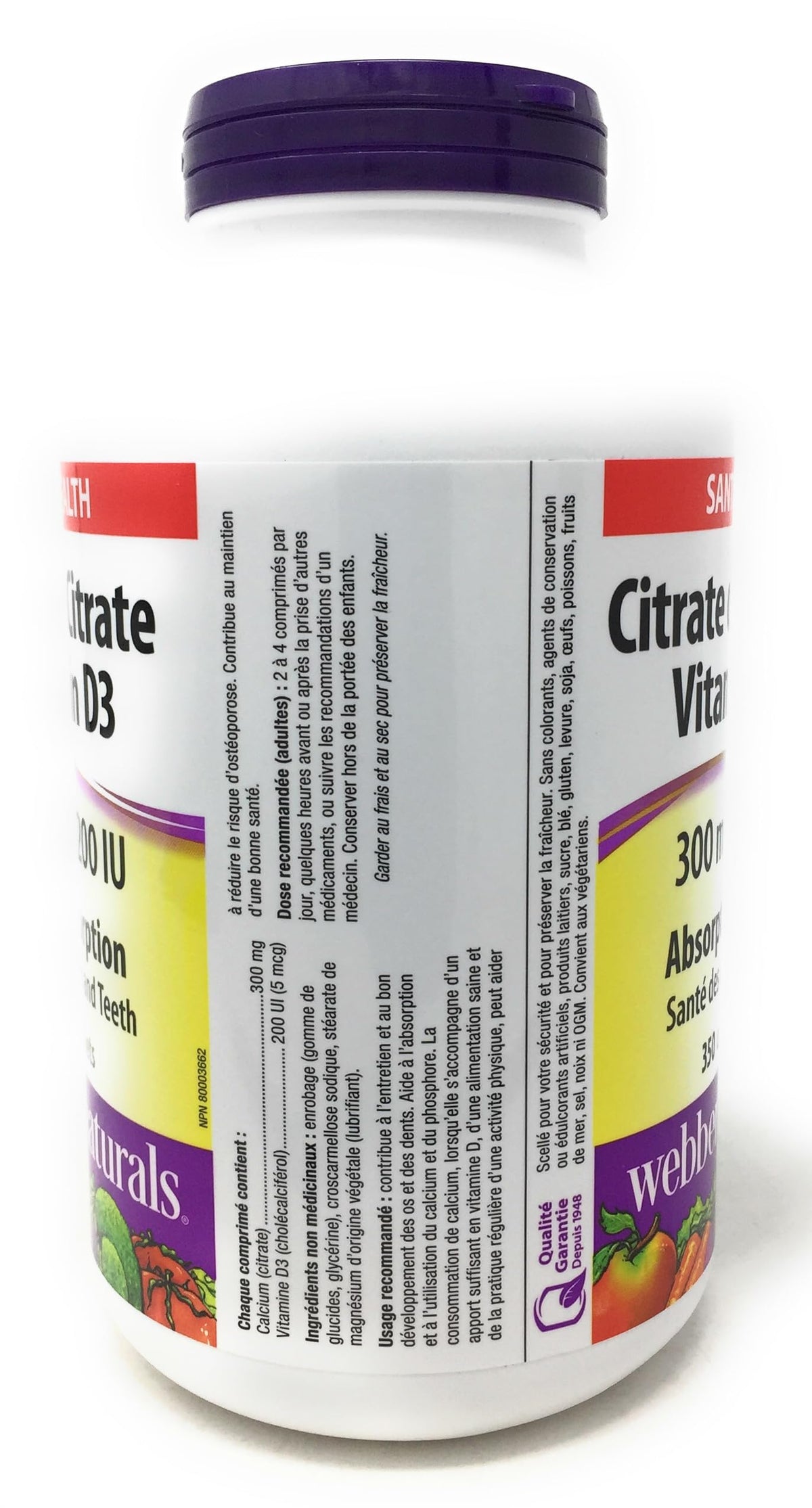 webber natural Calcium Citrate (350 Tablets), 350 Count 🍁 All In One Marketplace Canada