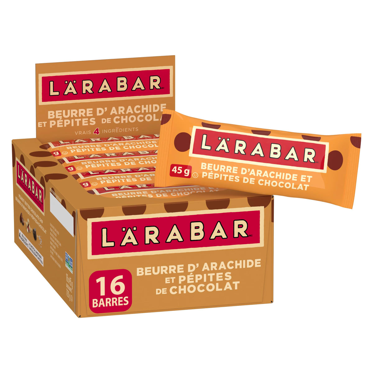 LÄRABAR Peanut Butter Chocolate Chip, Fruit and Nut Energy Bar, Pack of 16 Bars, Gluten Free, Vegan, Family Pack, Snack Bars 🍁 All In One Marketplace Canada