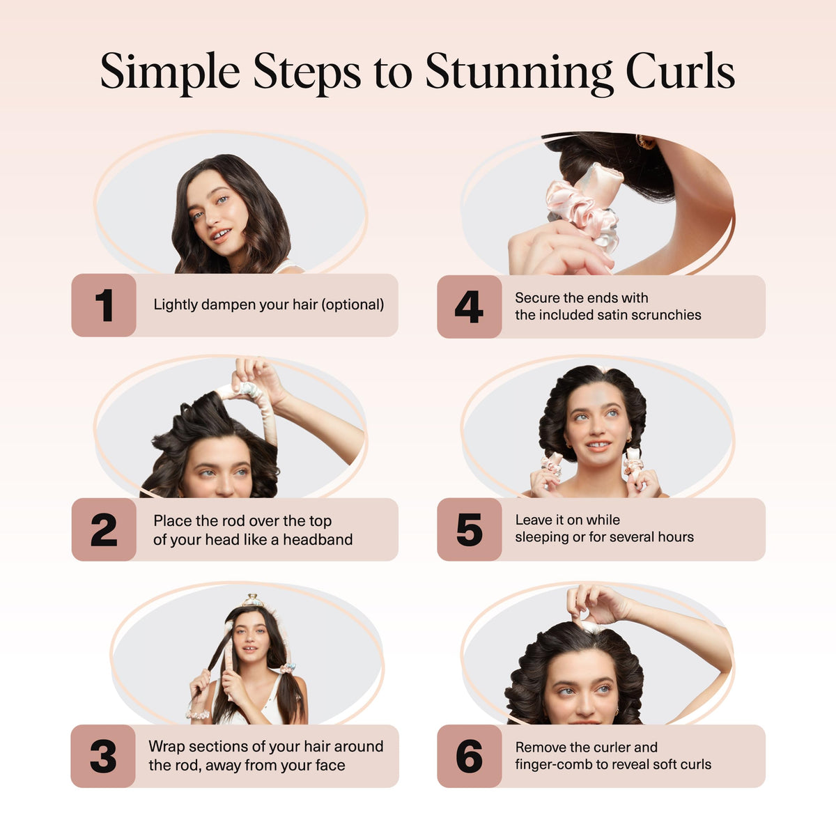 Kitsch Satin Heatless Curlers Set – Heatless Curls Overnight w/ 34" Hair Waver & 2 Satin Hair Scrunchies, Comfortable Hair Curlers to Sleep In for Frizz-Free, No Heat Damage Styling - Sunset Tie Dye 🍁 All In One Marketplace Canada