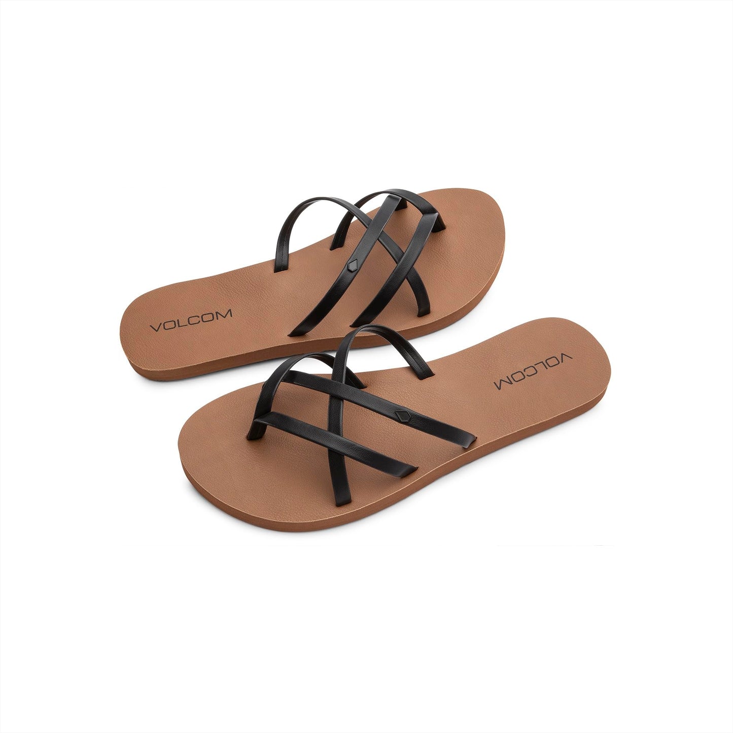 Volcom Women’s New School Sandals – Criss Cross Strap Flip Flops with Comfort Foam Footbed, Black, 9 🍁 All In One Marketplace Canada