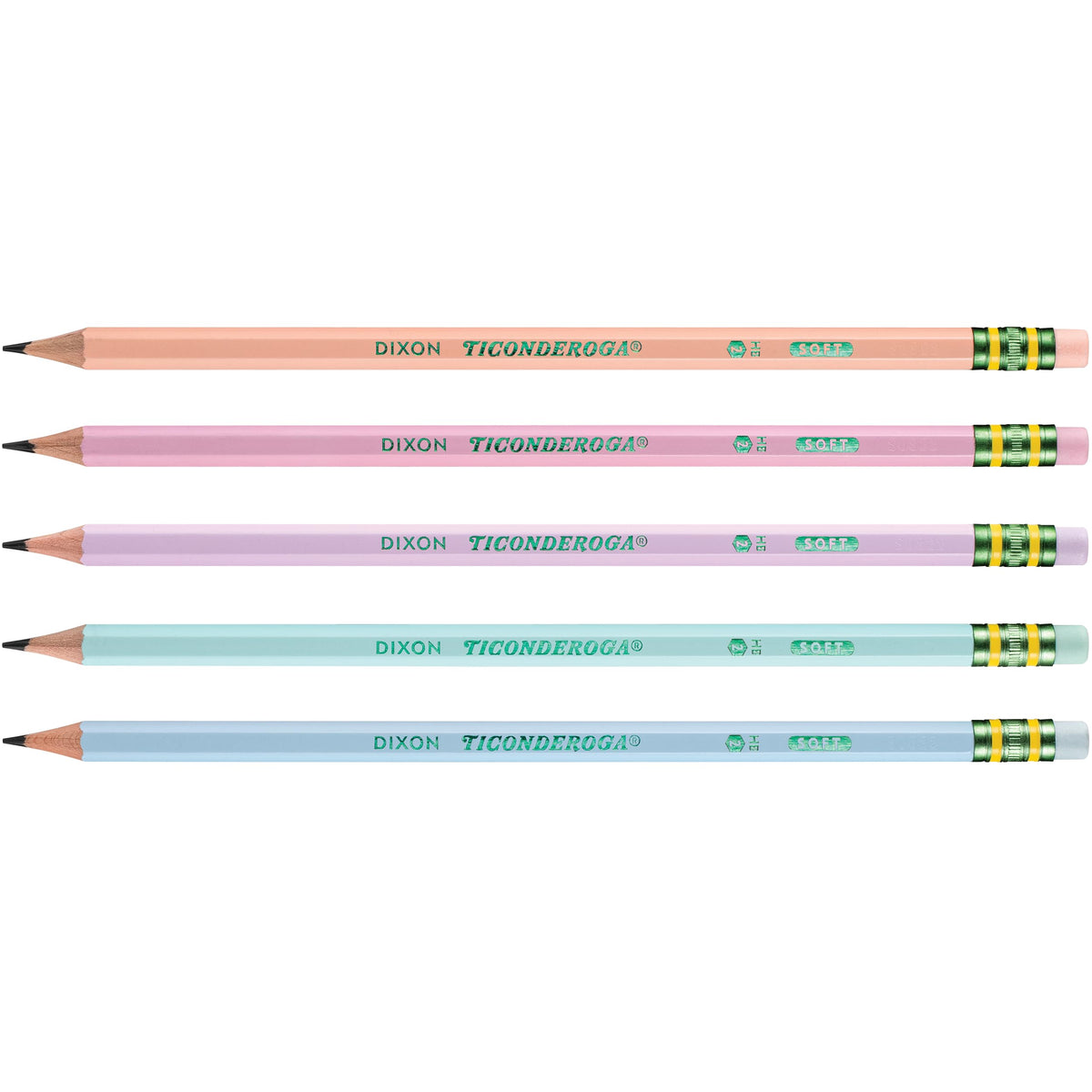 Ticonderoga Wood-Cased Pencils Master Pack, Pre-Sharpened, #2 HB Soft, Pastel Colors, 150 Count 🍁 All In One Marketplace Canada