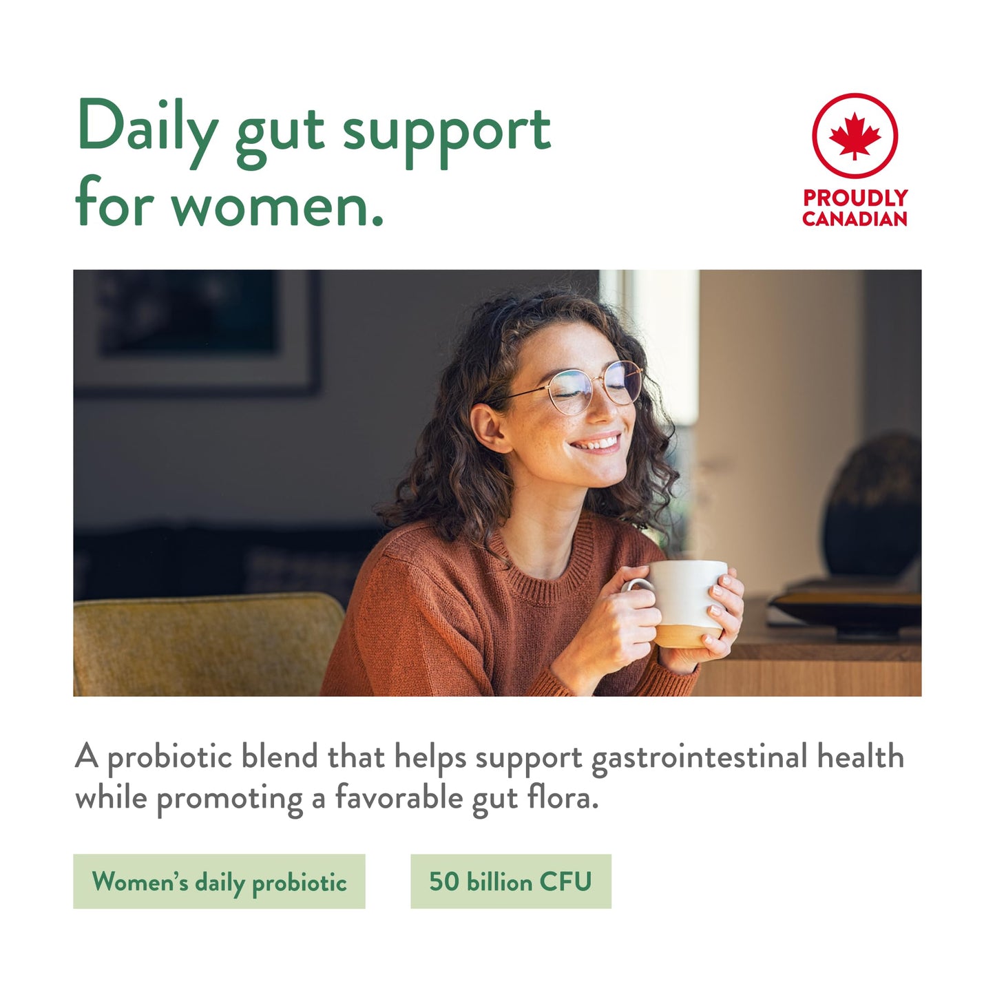Genuine Health Advanced Gut Health Probiotic Women's Daily 50 Billion CFU - Healthy Digestion & Gut Flora Support - Women’s Probiotic - Vegan, Gluten-Free & Non-GMO - 60 Capsules (60 Servings) 🍁 All In One Marketplace Canada
