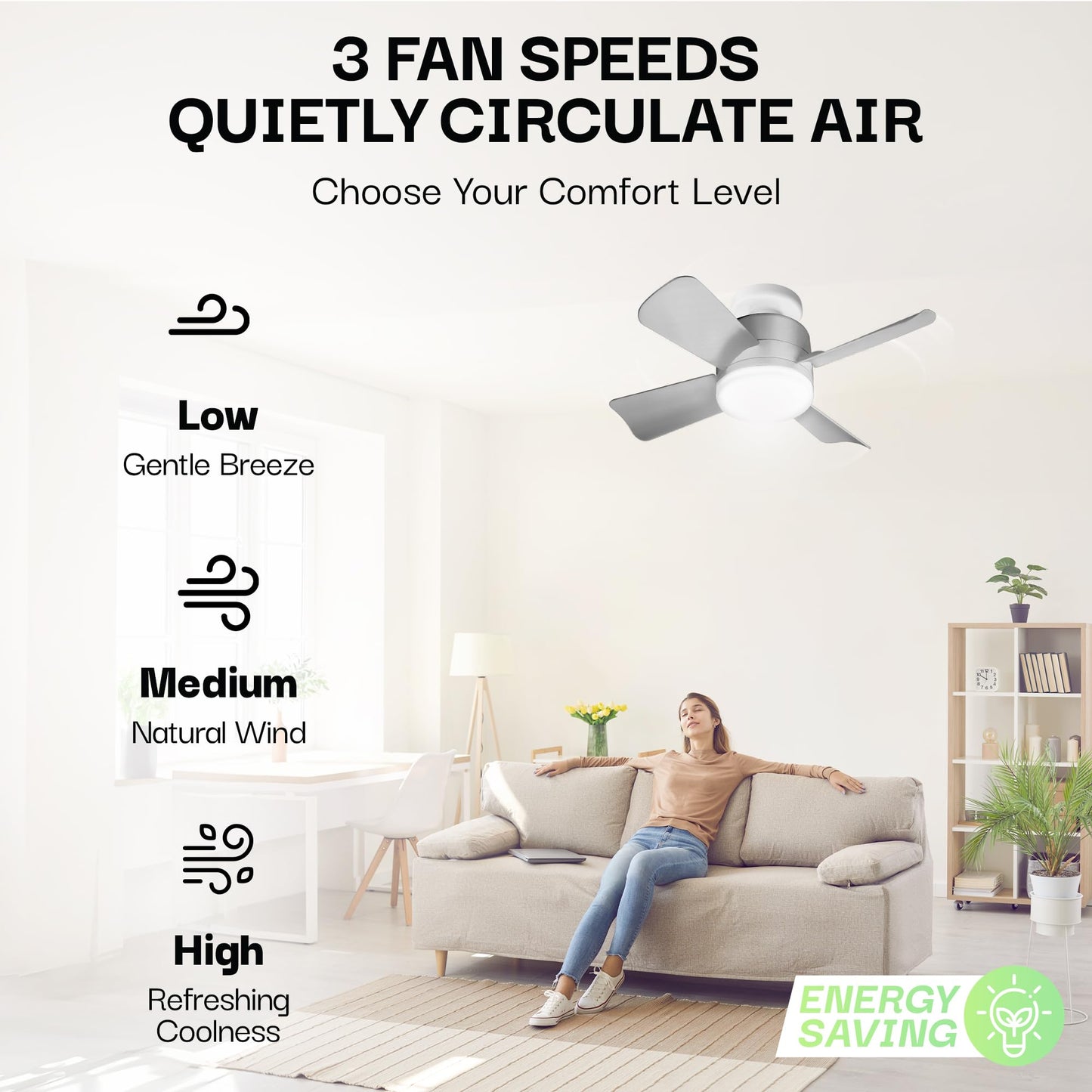 Socket Fan Light AS SEEN ON TV – Ceiling Fan with Lights and Remote, Ceiling Fan with Lights for Bedroom, Ventilateur Plafond, Screws into Light Socket, Ceiling Fans with 3 Light/Fan Modes 🍁 All In One Marketplace Canada