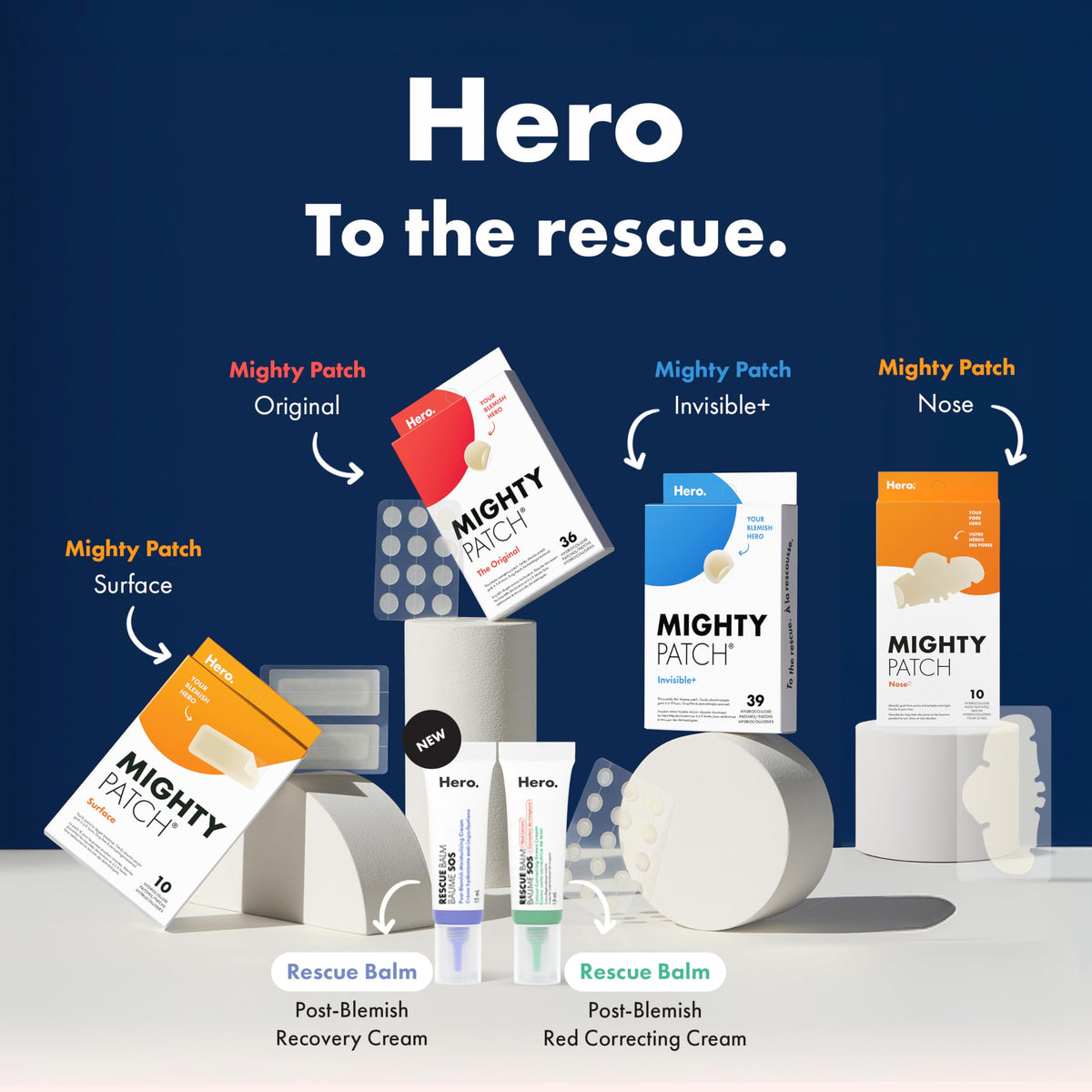 Hero Cosmetics Mighty Patch Invisible+ – Barely-there Hydrocolloid Patch for Pimples on the Face, Day-time Patches for Sensitive Skin, 39 Count 🍁 All In One Marketplace Canada