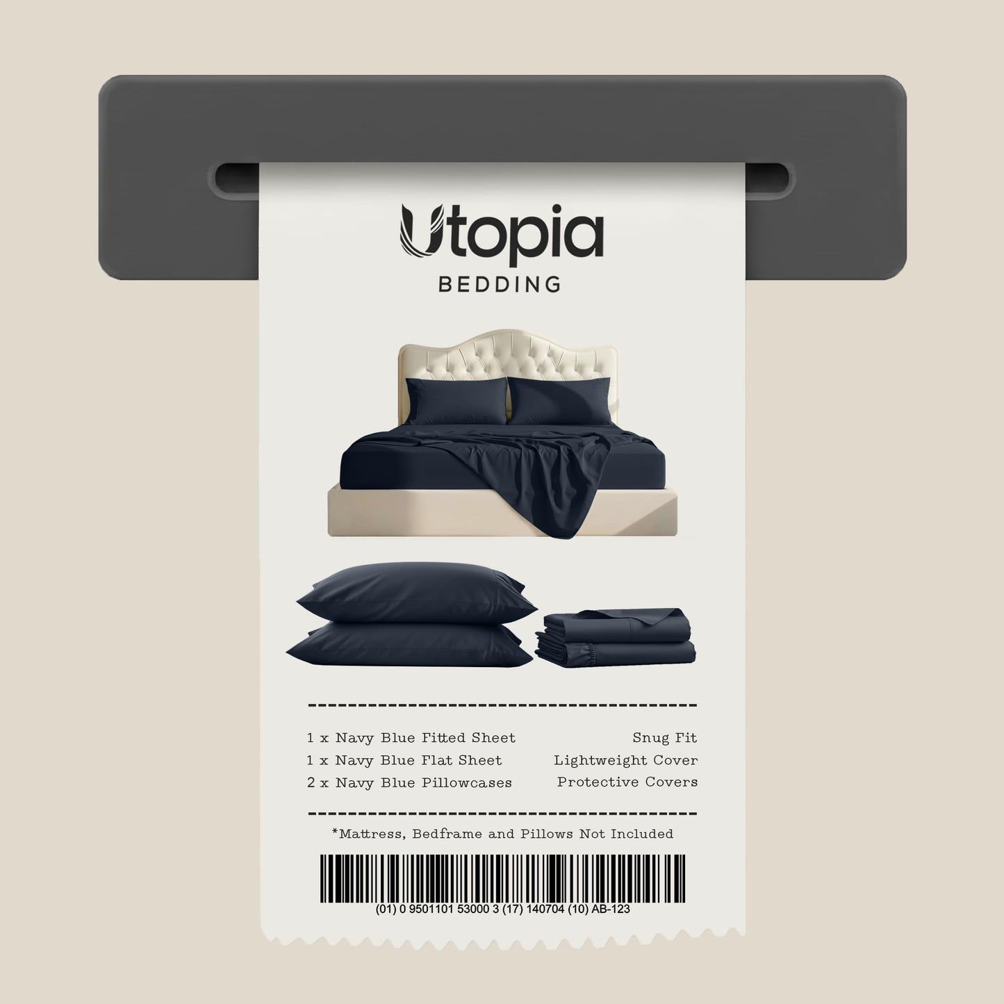 Utopia Bedding Queen Bed Sheet Set - 4 Piece Bedding - Soft Brushed Microfiber Fabric - Shrinkage & Fade Resistant - Easy Care (Navy) 🍁 All In One Marketplace Canada