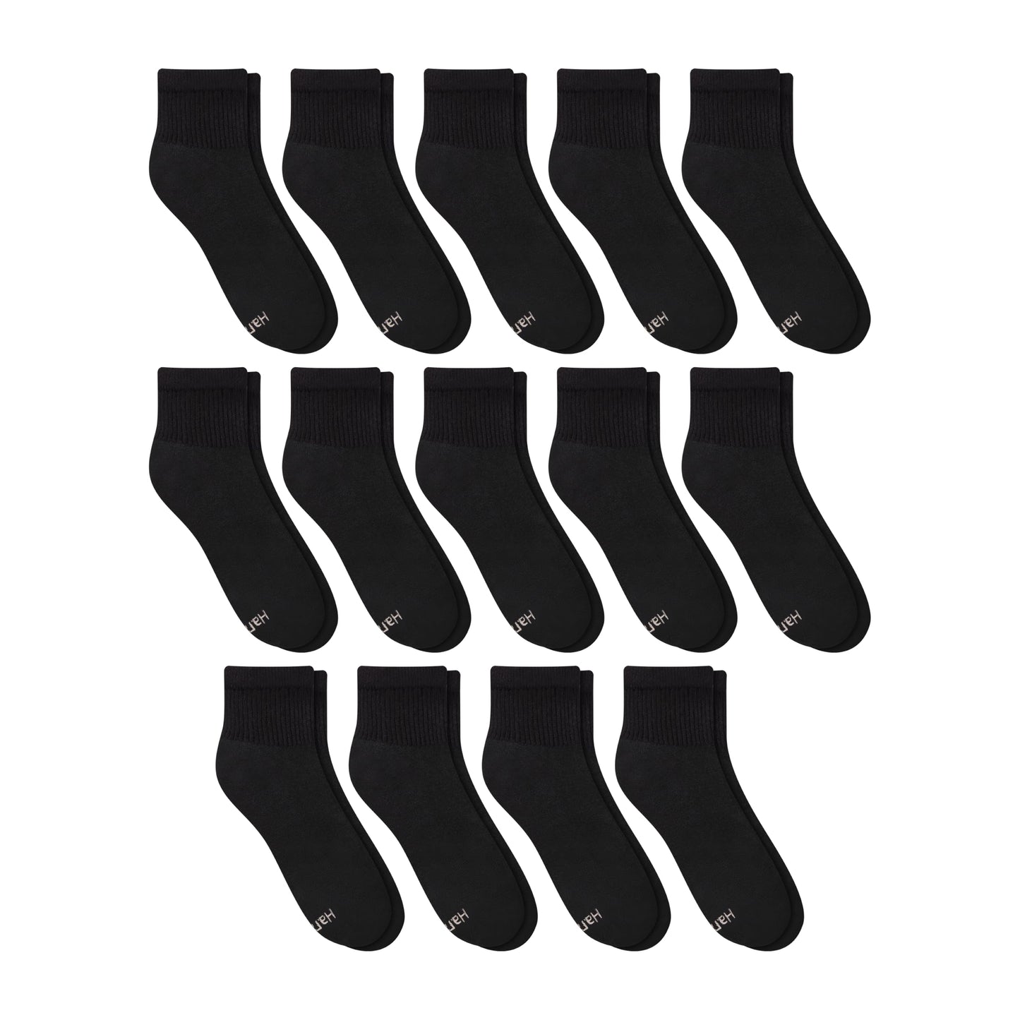 Hanes Womens Value Pack, Ankle Soft Moisture-wicking Socks, Available In 10 And 14-packs, Black - 14 Pack, 5-9 US 🍁 All In One Marketplace Canada