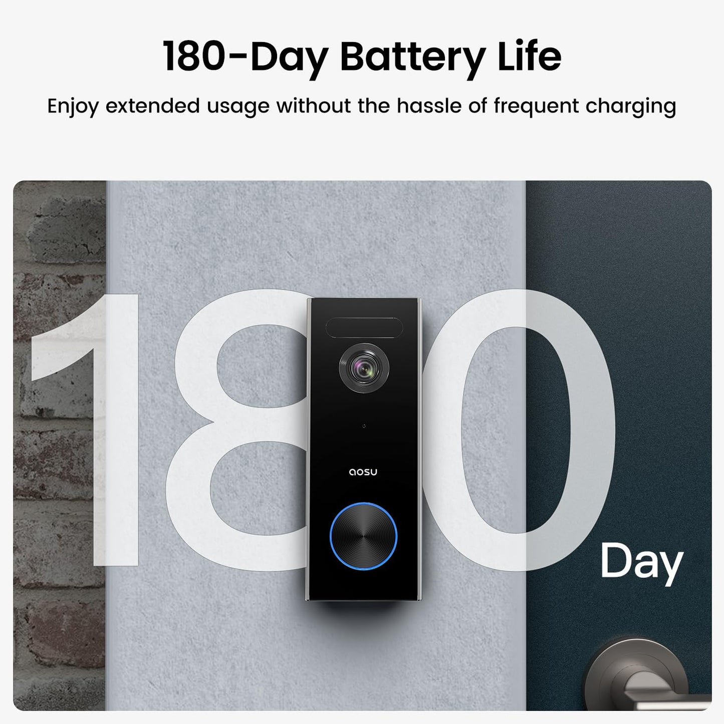 AOSU Doorbell Camera Wireless Outdoor, Battery-Powered Video Doorbell with Chime, 2K Resolution, Save Locally or to The Cloud, 2.4GHz WiFi, 180-Day Battery Life, Work with Alexa & Google Assistant 🍁 All In One Marketplace Canada