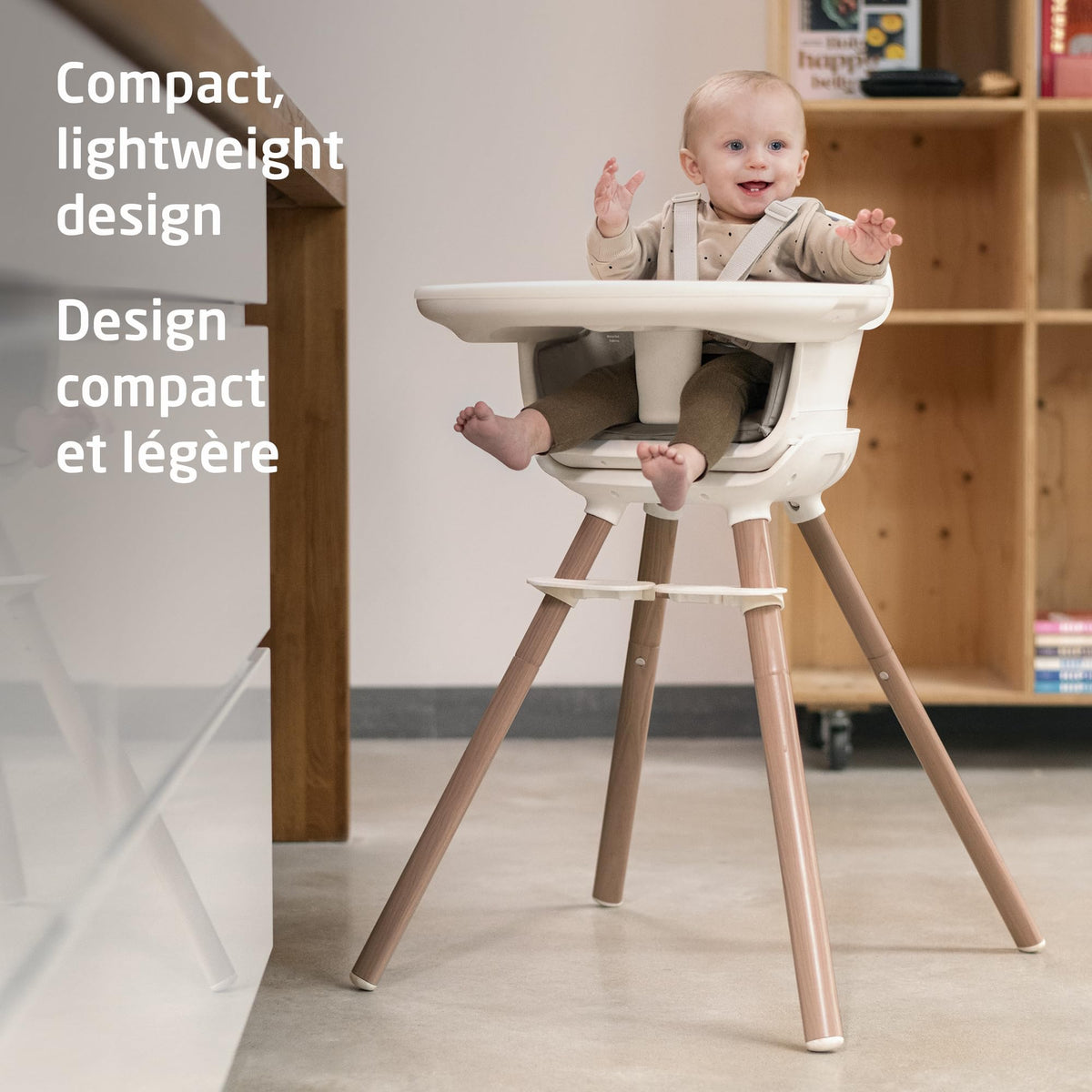 Maxi-Cosi Moa 8-in-1 High Chair, removable kitchen booster, converts to stool, table and chair, easy to clean, Horizon Sand 🍁 All In One Marketplace Canada