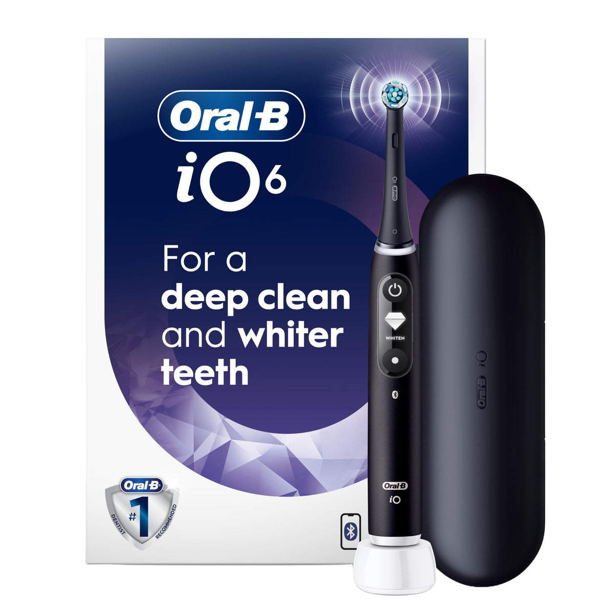 Oral-B iO6 Electric Toothbrush, for a Deep Clean and Whiter Teeth, Black Lava, Rechargeable Electric Toothbrushes, iO Series 6 with 1 Power Toothbrush, 1 Brush Head, and 1 Travel Case 🍁 All In One Marketplace Canada