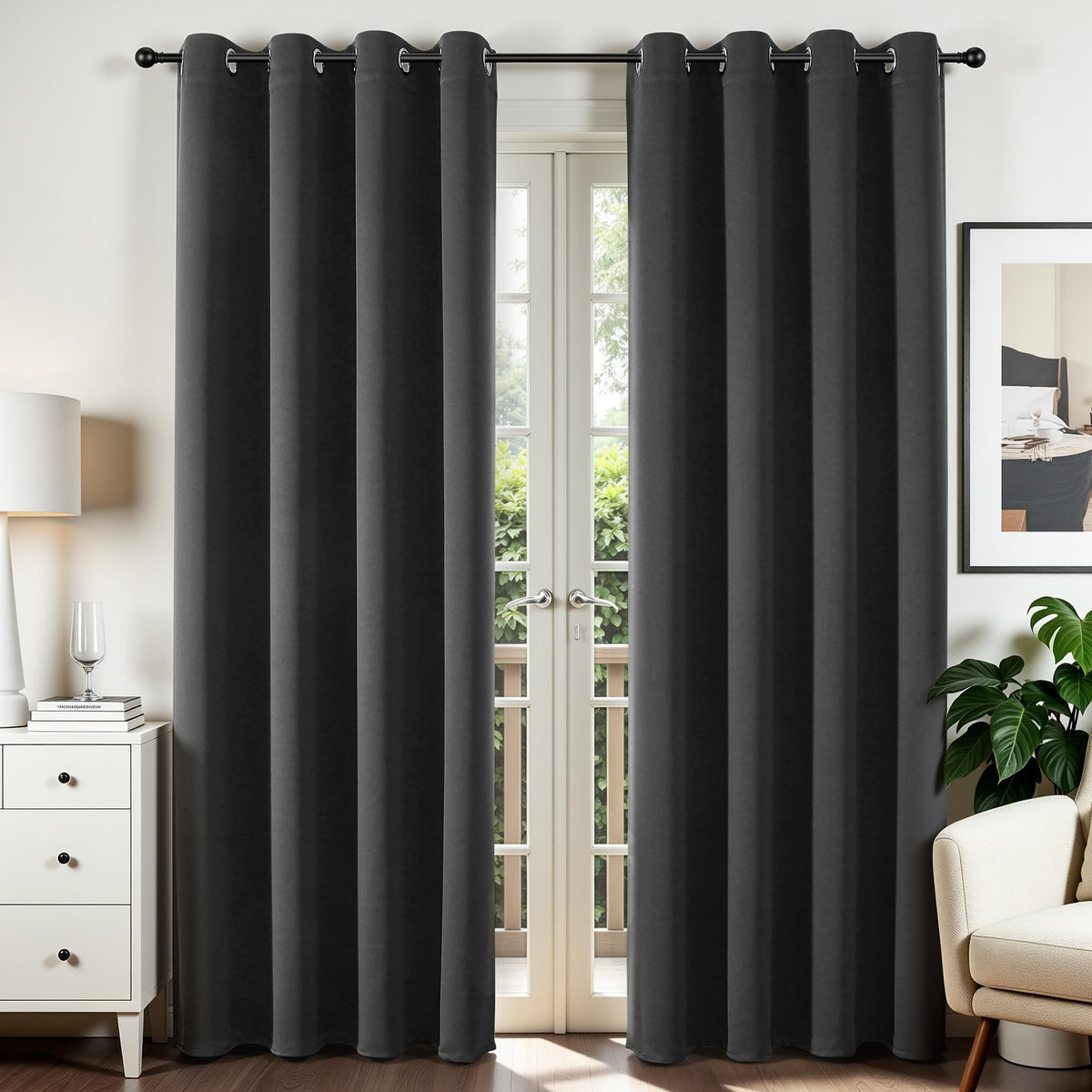 Joydeco Blackout Curtains for Bedroom 2 Panels Set (52"W x 84"L, Dark Grey) 🍁 All In One Marketplace Canada