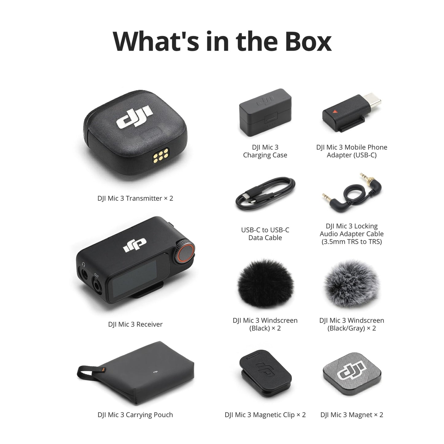 DJI Mic 3 (2 TX + 1 RX + Charging Case), Wireless Microphone for iPhone/Camera/Android, Ultralight, Adaptive Gain Control for Balanced Volume, Dual Band Anti-Interference, 28hrs Use, Vlog 🍁 All In One Marketplace Canada