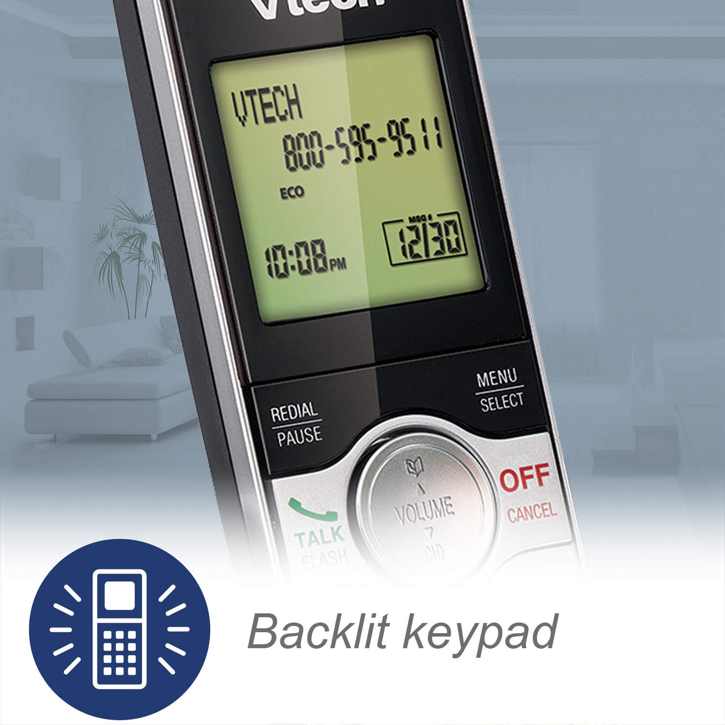 VTech DECT 6.0 Three Handset Cordless Phone with CID, Backlit Keypads and Screens, Full Duplex Handset Speakerphones, Call Block, (Not Answering Machine Version) Silver/Black 🍁 All In One Marketplace Canada
