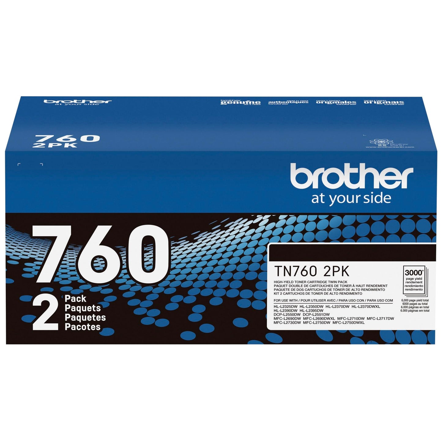 Brother Original TN760 High-Yield Black Toner Cartridge Value Pack (2), Higher Yield for Value, Original Toner Replacement cartridges,for Brother Laser Printers HL-L2395DW, DCP-L2550DW and More 🍁 All In One Marketplace Canada