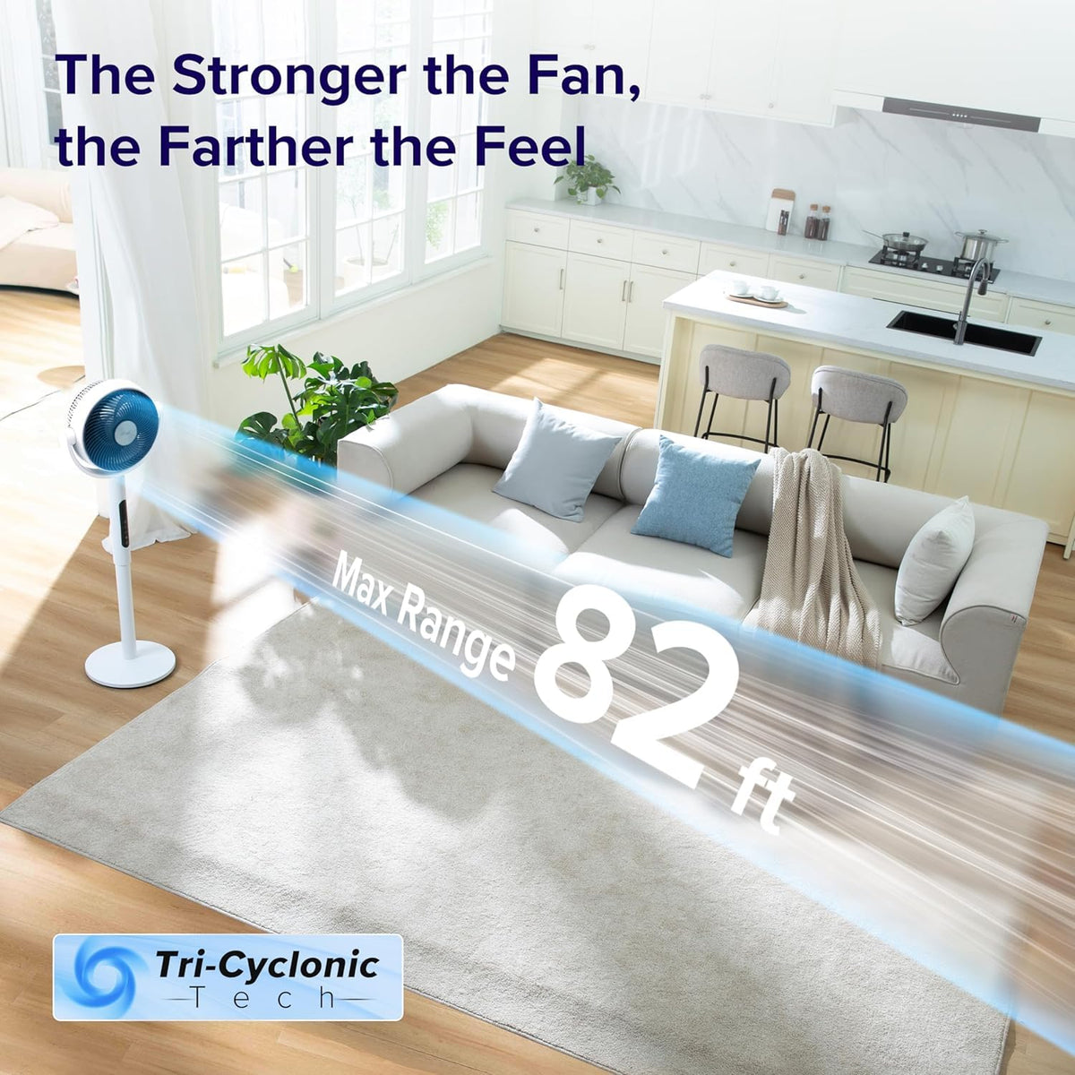 Levoit Standing Fan for Bedroom, CirculAir 120° Oscillating, Quiet 20dB, 9 Speeds, 4 Modes, DC Motor, 2 in 1 Pedestal & Tabletop, 82ft, Remote Control, Sensor, 9H Timer, 908CFM Ultra-High Airflow 🍁 All In One Marketplace Canada