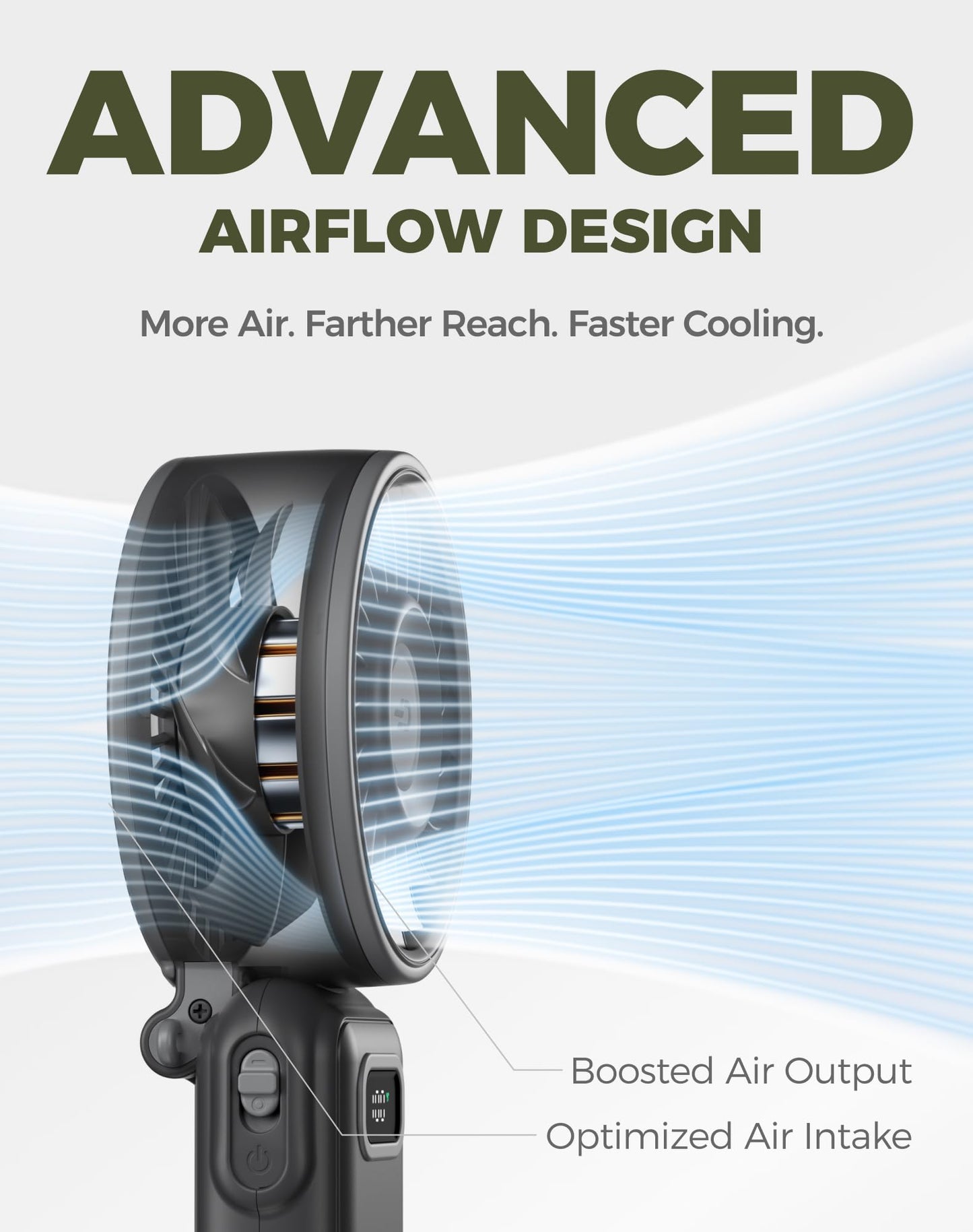 Diveblues Turbo Portable Fan, 3X Powerful Airflow, 1-100 Speed, 4-in-1 Handheld Fan Mini Fan with Carabiner Clip, Up to 12H Cooling for Travel, Gifts for Women, Travel Essentials, Airplane Gadgets 🍁 All In One Marketplace Canada