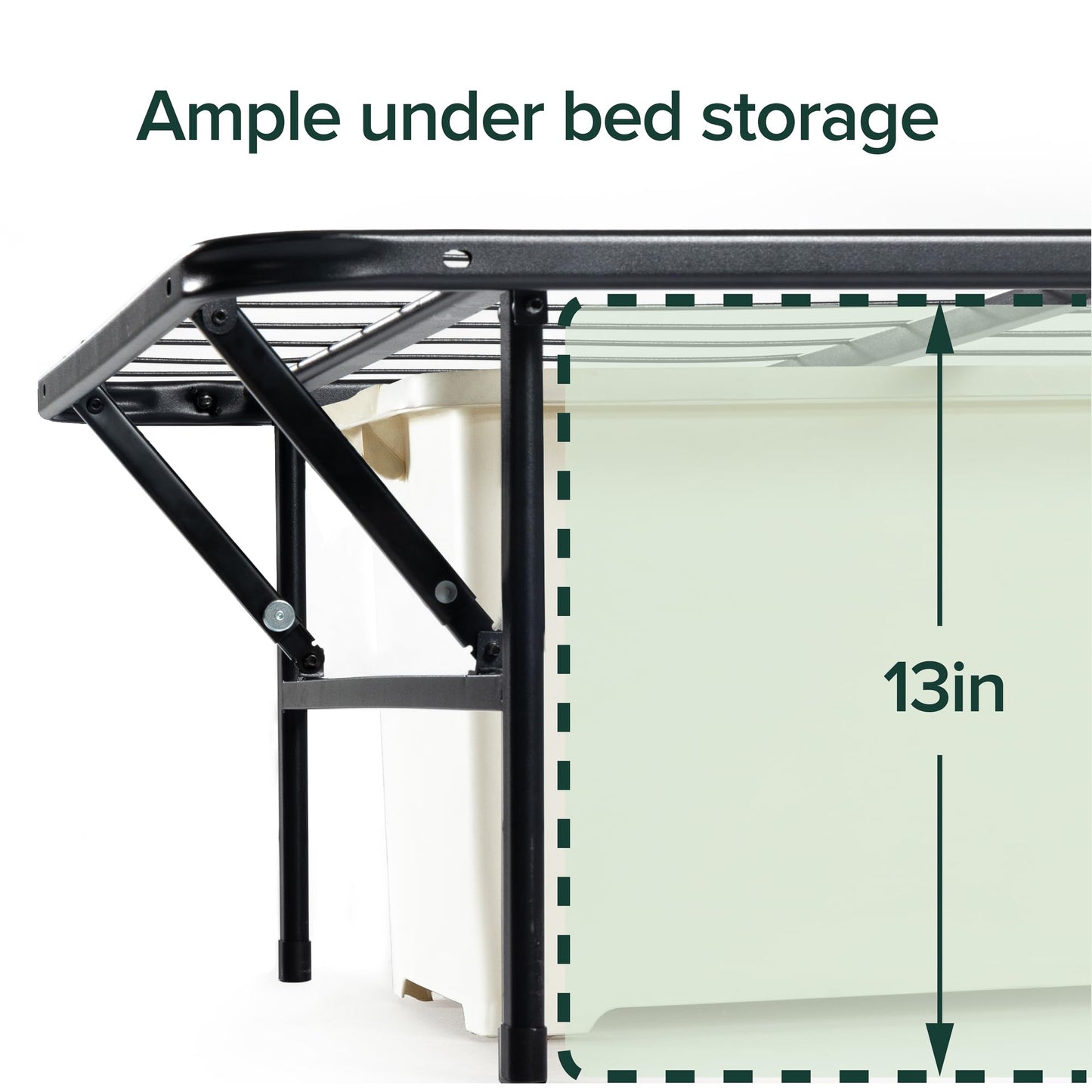 ZINUS SmartBase Tool-Free Assembly Mattress Foundation / 14 Inch Metal Platform Bed Frame/No Box Spring Needed/Sturdy Steel Frame/Underbed Storage, Black, Twin, Regular 🍁 All In One Marketplace Canada