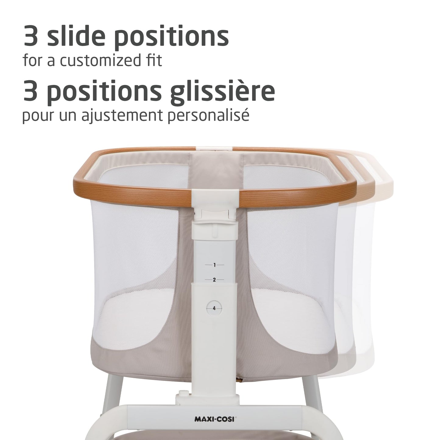 Maxi-Cosi Iora Bedside Bassinet , infant bedside sleeper crib, 4 height positions, portable & folds flat, large storage basket, includes travel bag, Horizon Sand 🍁 All In One Marketplace Canada