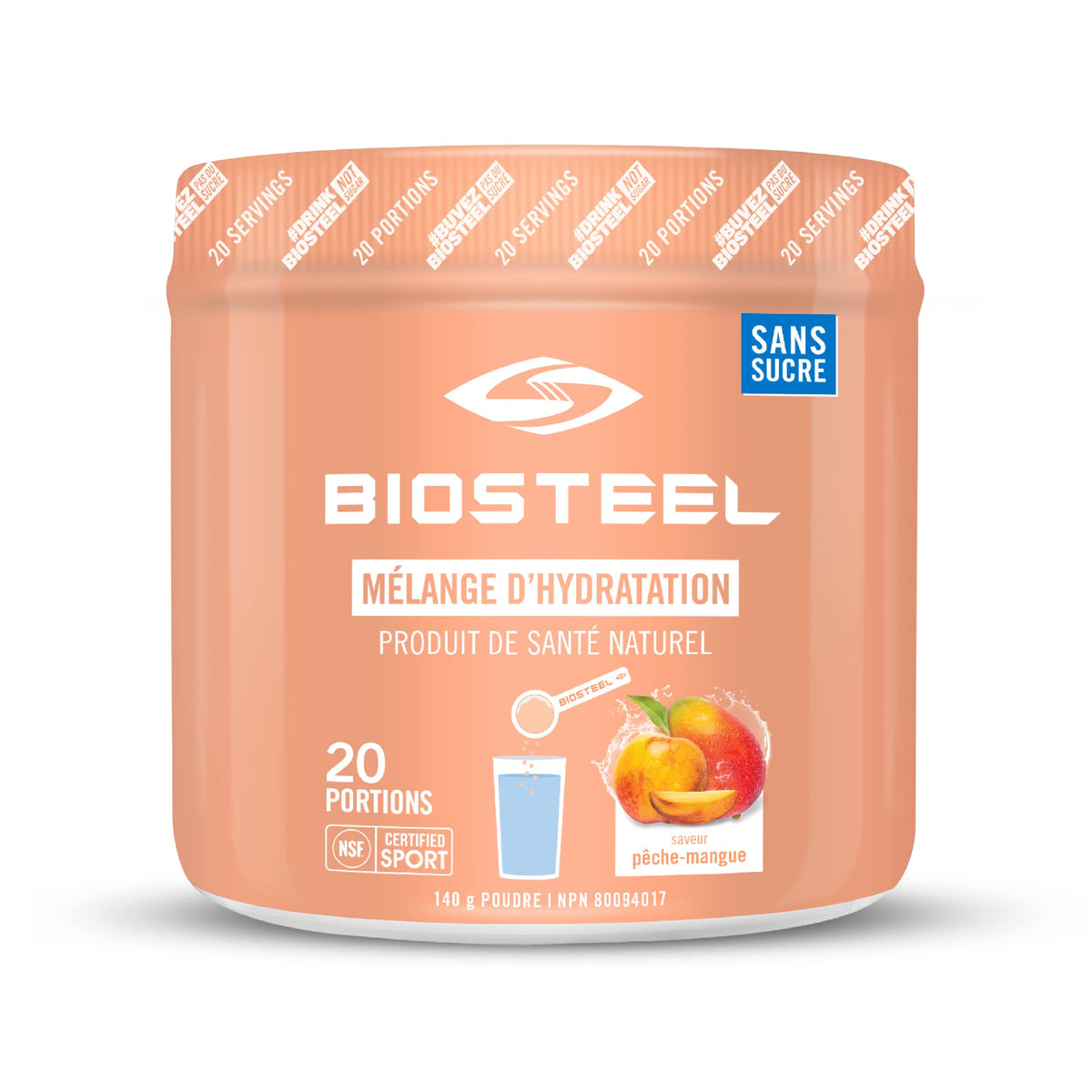BioSteel Hydration Mix, Great Tasting Hydration with Zero Sugar, and No Artificial Flavours or Preservatives, Peach Mango Flavour, 20 Servings per Tub 🍁 All In One Marketplace Canada