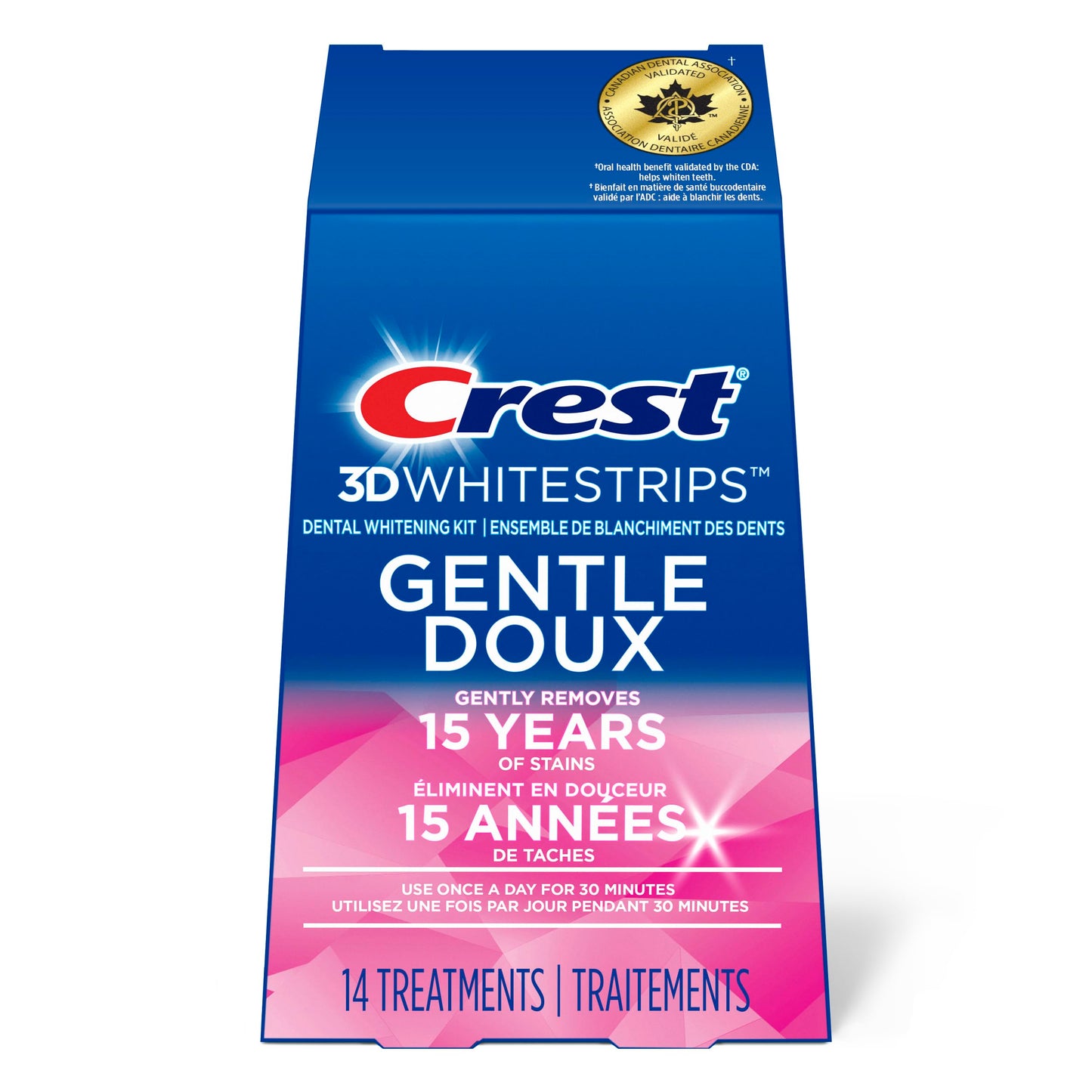 Crest 3D Whitestrips Gentle At-home Teeth Whitening Kit, 14 Treatments, Gently Removes 15 Years of Stains 🍁 All In One Marketplace Canada