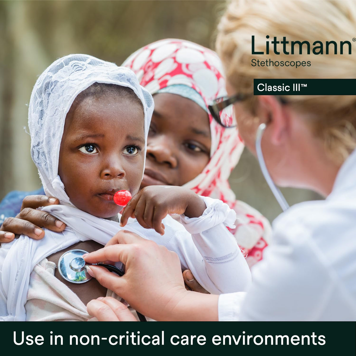 3M Littmann Classic III Monitoring Stethoscope, 5620, More Than 2X as Loud*, Weighs Less**, Stainless Steel Chestpiece, 69 cm (27") Black Tube 🍁 All In One Marketplace Canada