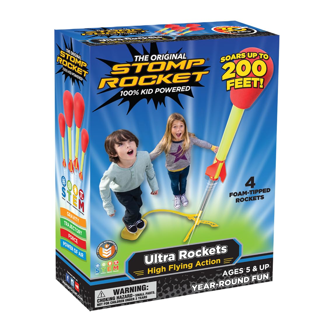 The Original Stomp Rocket® Ultra Rocket, 4 Rockets - Outdoor Rocket Toy Gift for Boys and Girls Ages 5 Years and Up - Comes with Toy Rocket Launcher 🍁 All In One Marketplace Canada
