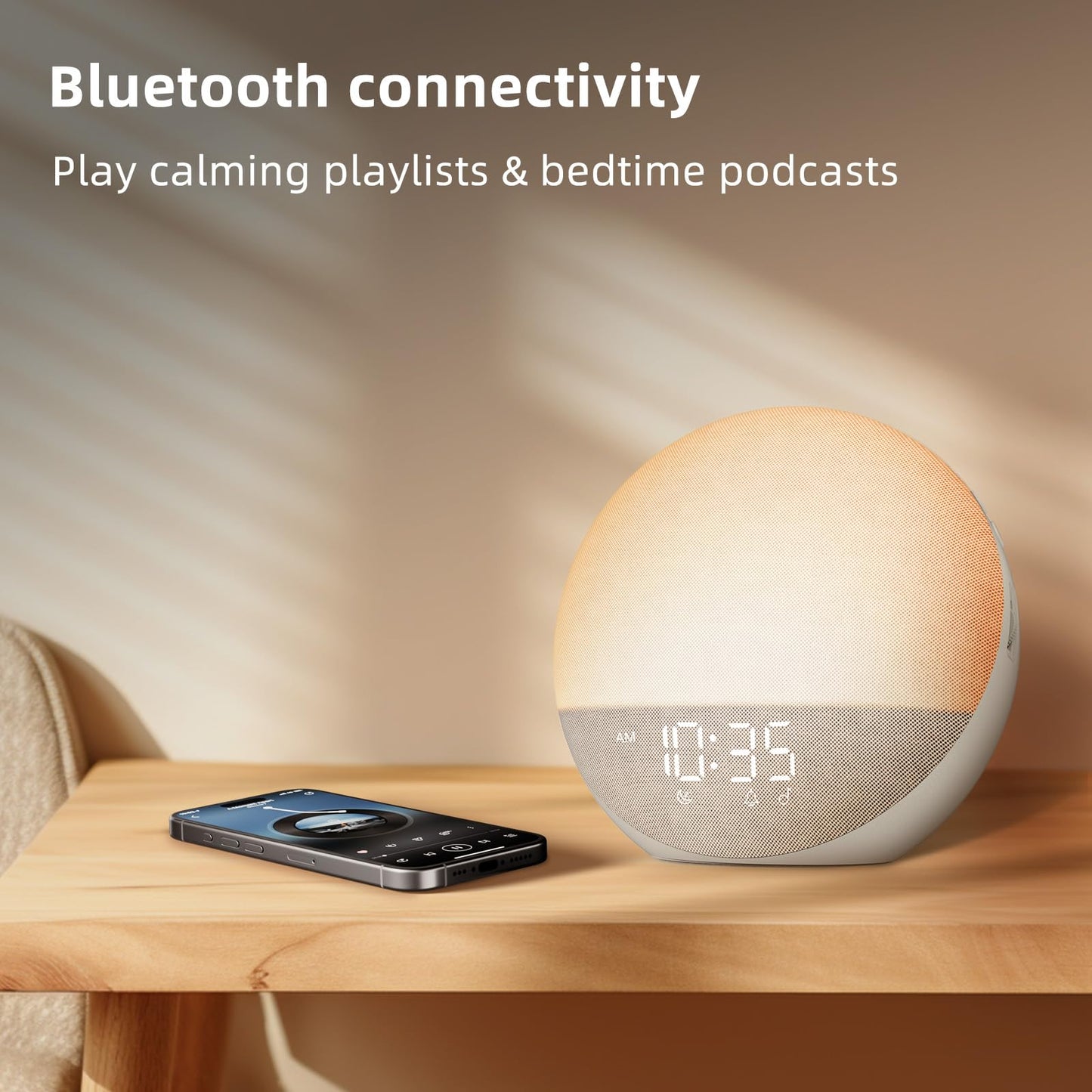 Sunrise Alarm Clock White Noise Machine: Natural Wake Up Light - Dimmable Clock with Bluetooth Speaker for Bedroom - 25 Sleep Sounds for Baby Adults Kids Putty 🍁 All In One Marketplace Canada