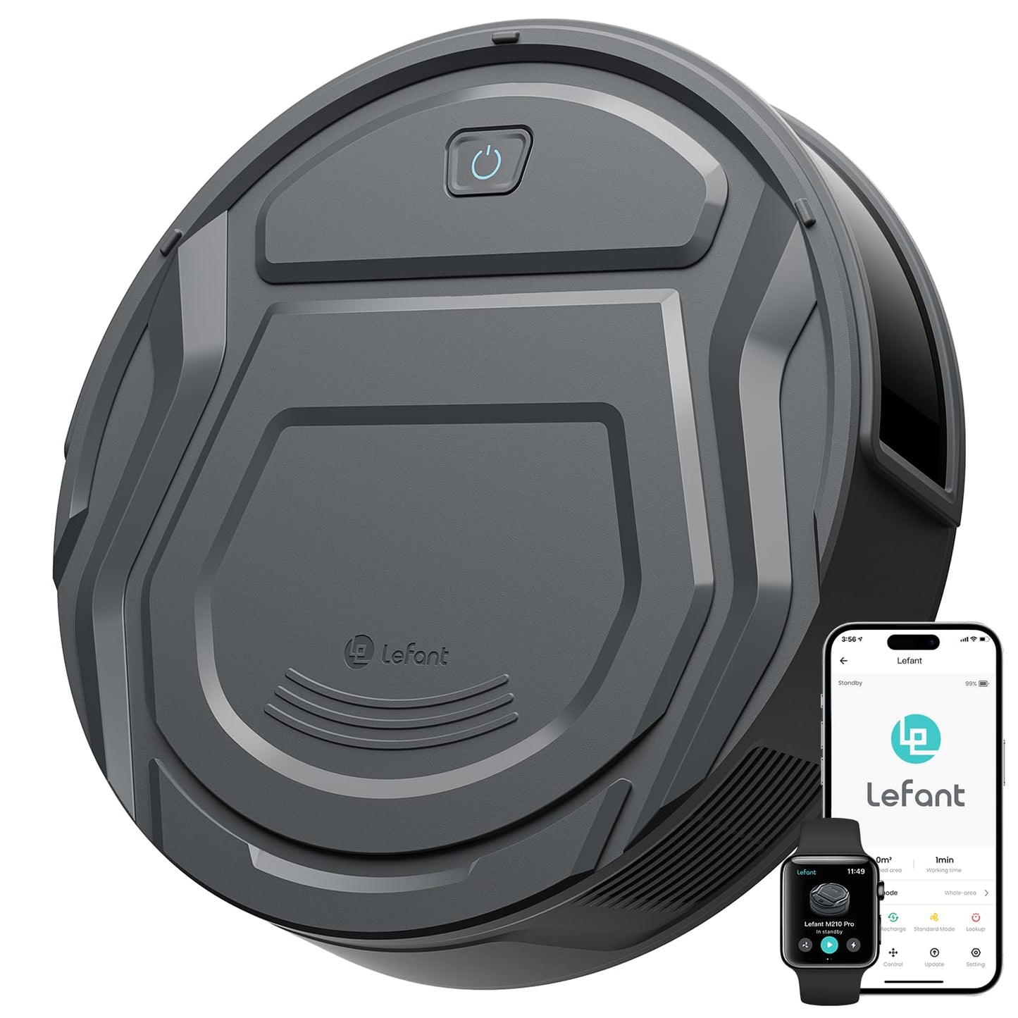 Lefant M210Pro Robot Vacuum Cleaner, 6 Cleaning Modes, 200 Mins Runtime, 4000Pa Suction, SmartSense Technology, Multi-Surface Cleaning, Ideal for Pet Hair and Hard Floor 🍁 All In One Marketplace Canada