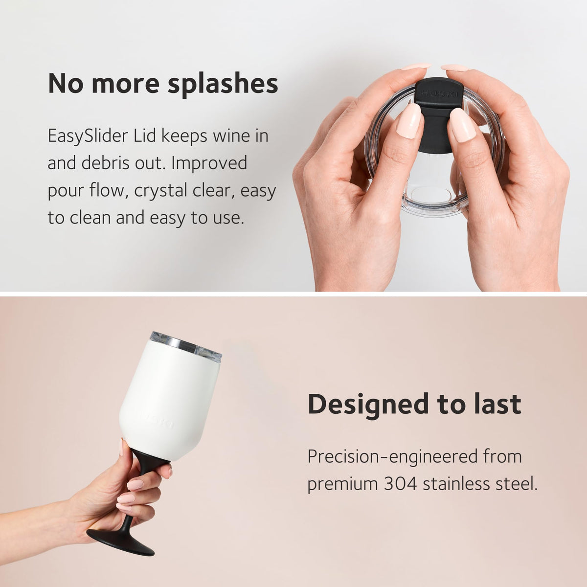 Huski Wine Tumbler 2.0 | New | Award-Winning Design with Detachable Stem | Premium Stainless Steel Wine Glass with Lid | Triple Insulated Tumbler | 355ml Capacity | Great Gift (Champagne) 🍁 All In One Marketplace Canada