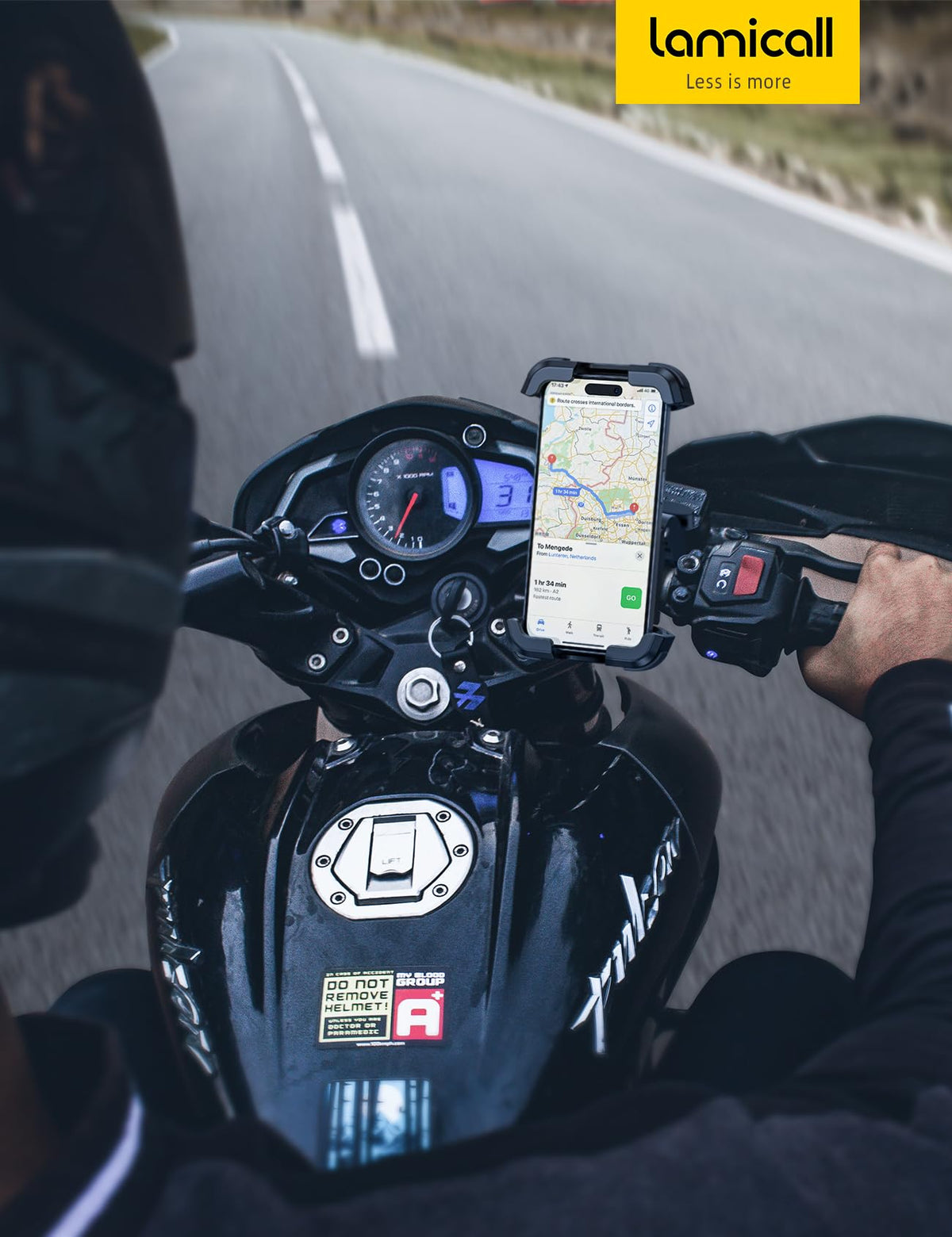 Lamicall Motorcycle Phone Mount Holder - [Dual Vibration Dampener] Anti Shake Motorcycle Phone Mount with Upgraded Handlebar Clamp, Bike Phone Mount for iPhone 14 15 Pro Max 16 17 Pro, 4.7-6.7" Phone 🍁 All In One Marketplace Canada