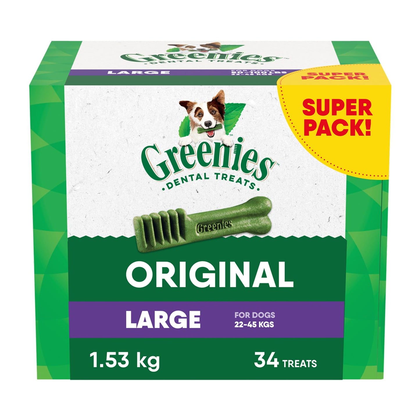 GREENIES Dog Treats Original Large Natural Dental Care, (34 Treats) 54oz. Pack 🍁 All In One Marketplace Canada