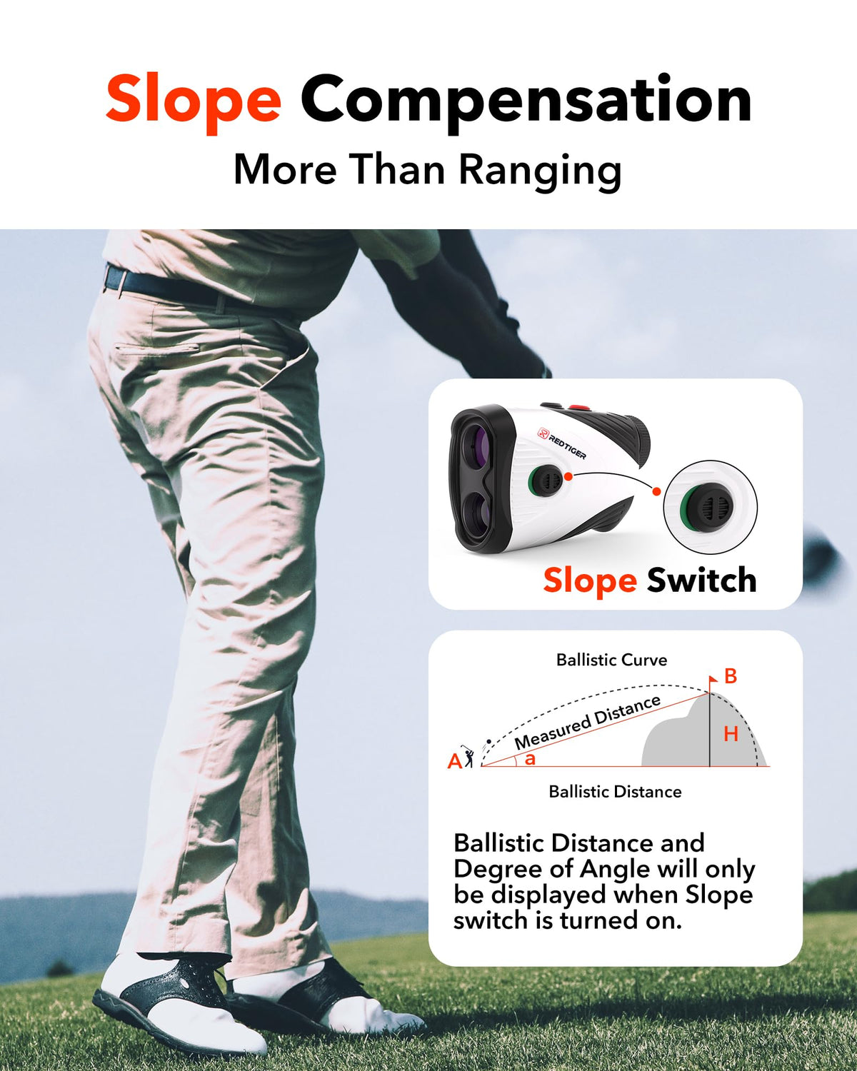 REDTIGER 1200 Yards Golf Range Finder with Slope, 7X Magnification Golf Rangefinder, IP54 Waterproof, Fast Flag Pole Locking Vibration, Rechargeable Laser Rangefinder Golfing with Magnet Stripe 🍁 All In One Marketplace Canada