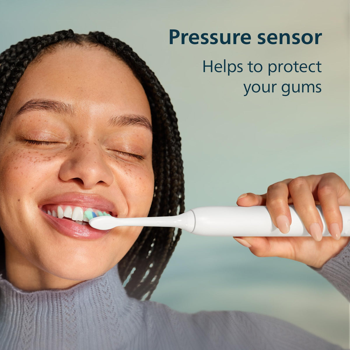 Philips Sonicare 4100 Electric Toothbrush, Sonic Toothbrush with Two Intensity Levels, Pressure Sensor and Timer, Cleansing Blue Prismatic, Model HX3689/23 🍁 All In One Marketplace Canada