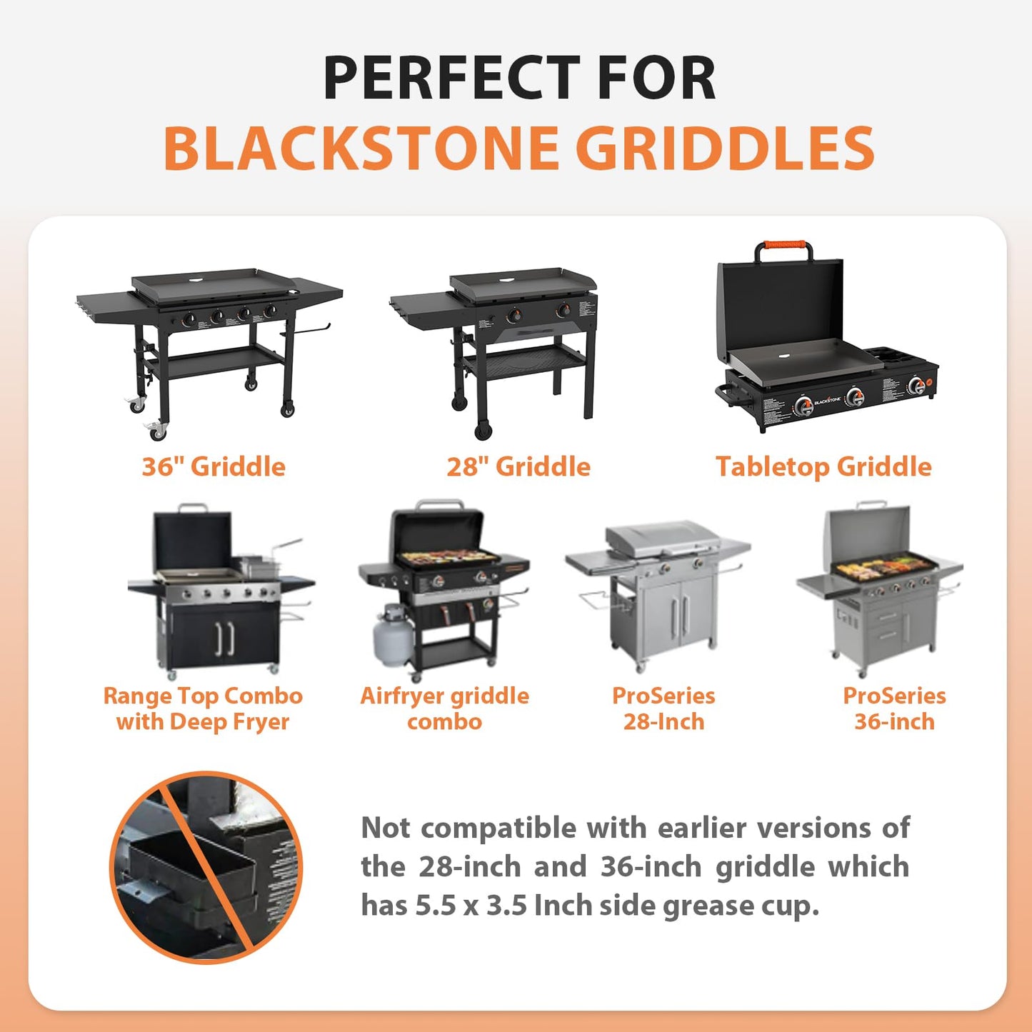Rushare 40 Pack Drip Pan Liners for Blackstone 17"/22"/30"/28"/36" Griddle, Grease Cup Liners for Blackstone 5017, Disposable Aluminum Foil Drip Pan Liner, 8 x 3.7 Inch 🍁 All In One Marketplace Canada