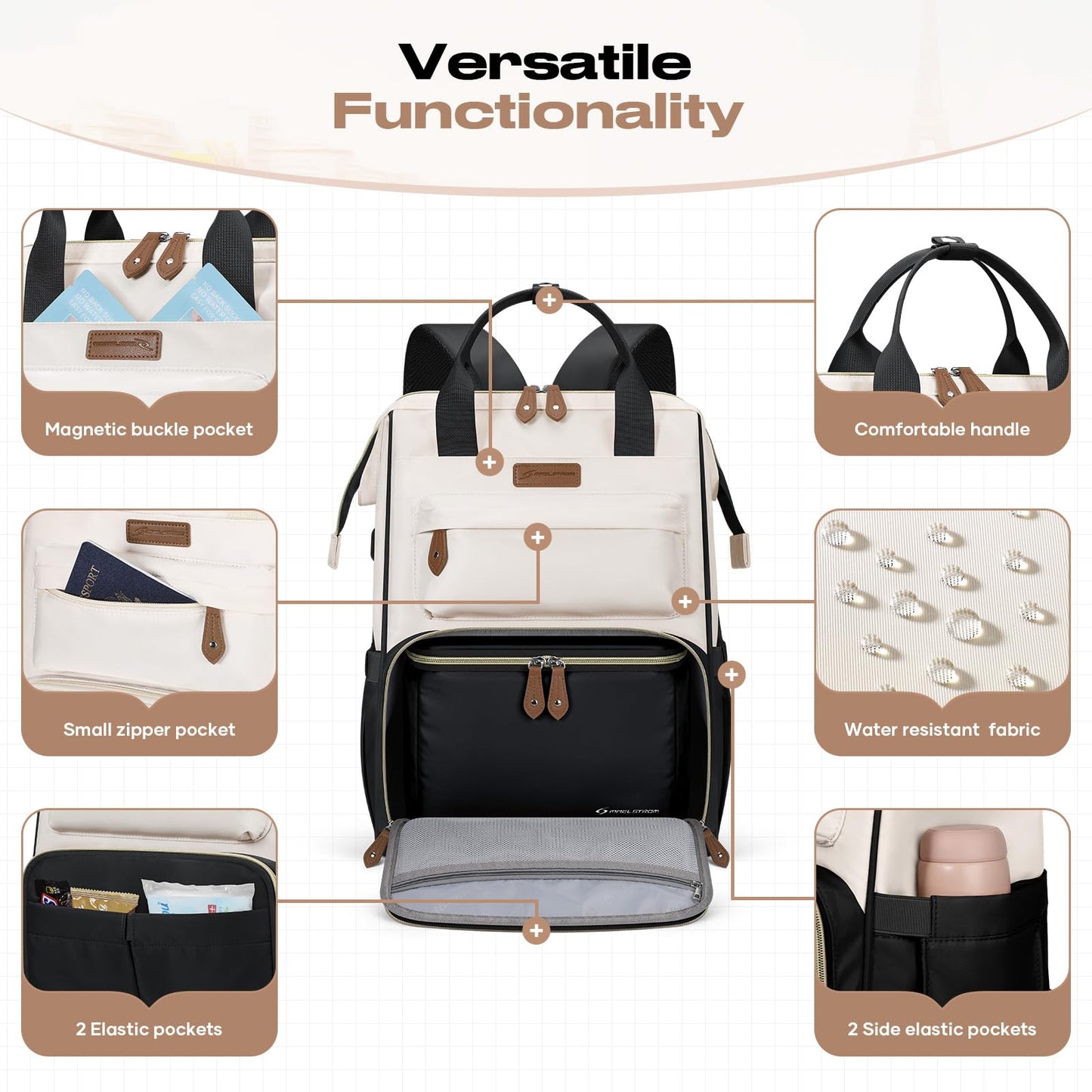 Maelstrom 15.6-17.3" Laptop Backpack with Lunch Box, Work Bag for Women Men 🍁 All In One Marketplace Canada