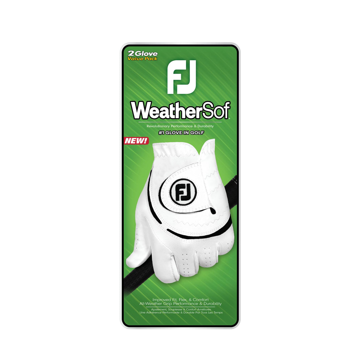 FootJoy Men's WeatherSof 2-Pack Golf Glove, White, Medium, Worn on Right Hand 🍁 All In One Marketplace Canada