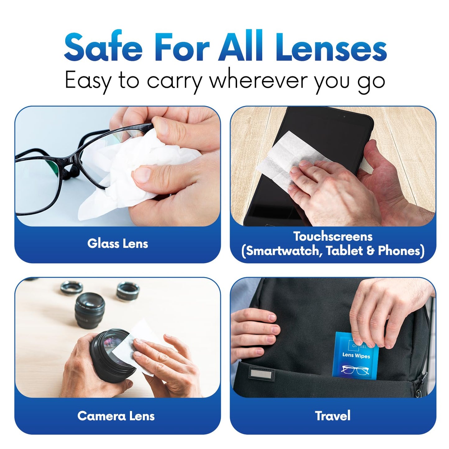 Lens Wipes for Eyeglasses - Pre-Moistened Individually Wrapped Scratch & Streak-Free for Glasses, Sunglasses & Camera Lenses 500ct 🍁 All In One Marketplace Canada