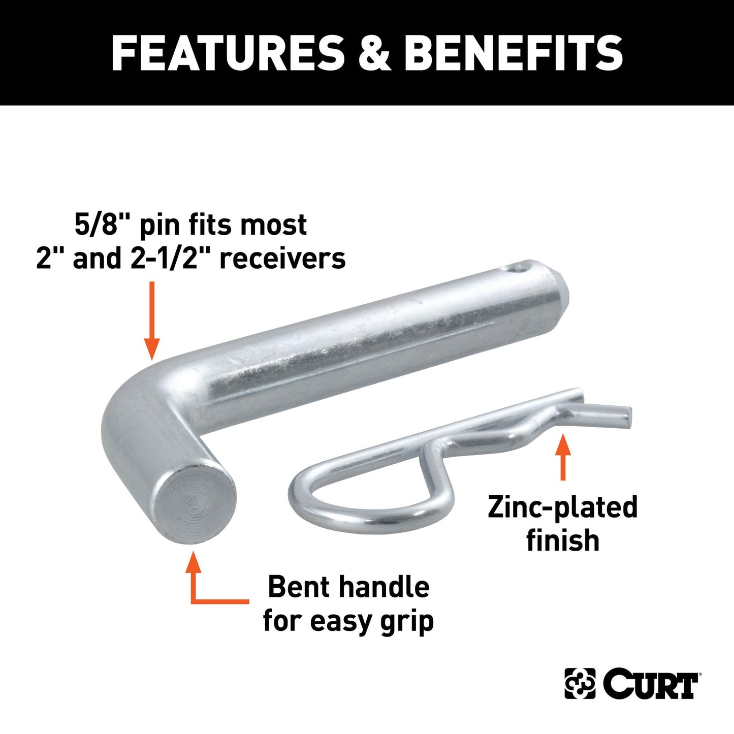 Curt Manufacturing 21580 5/8" Pin and Clip For Super Duty Ball Mount Series 🍁 All In One Marketplace Canada