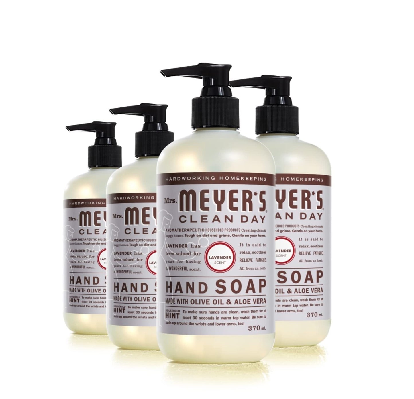 Mrs. Meyer's Clean Day Liquid Hand Soap, Cruelty Free & Biodegradable Hand Wash Formula Made with Essential Oils, Lavender Scent, 370 ml Bottles, 4 Pack 🍁 All In One Marketplace Canada